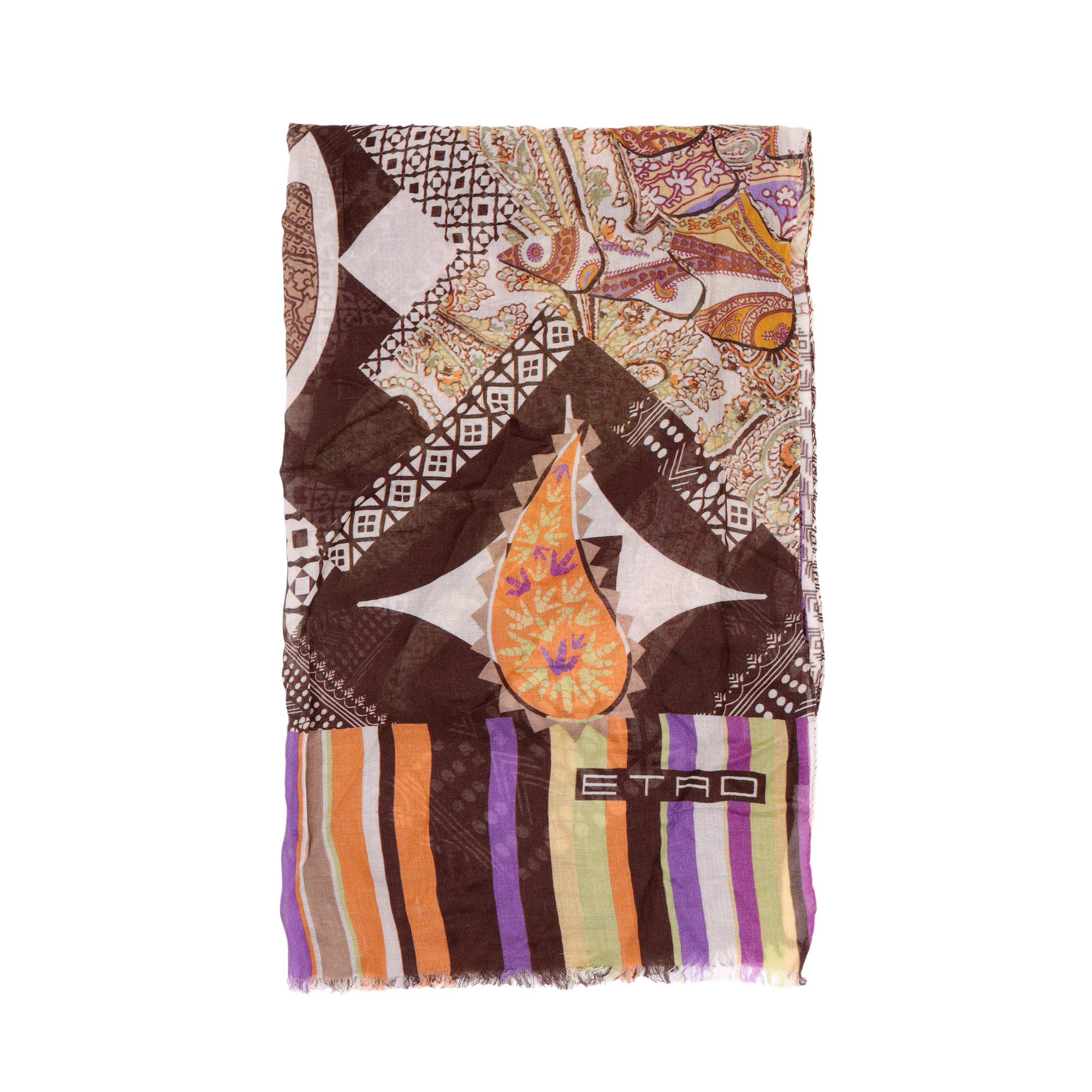 Etro cashmere scarf, decorated with multicolored patterns