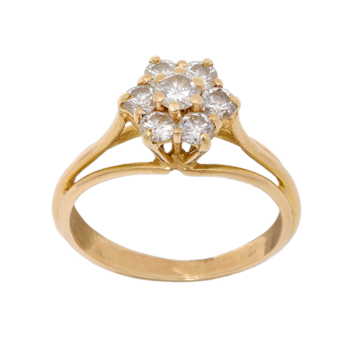 Gold ring, decorated with diamonds