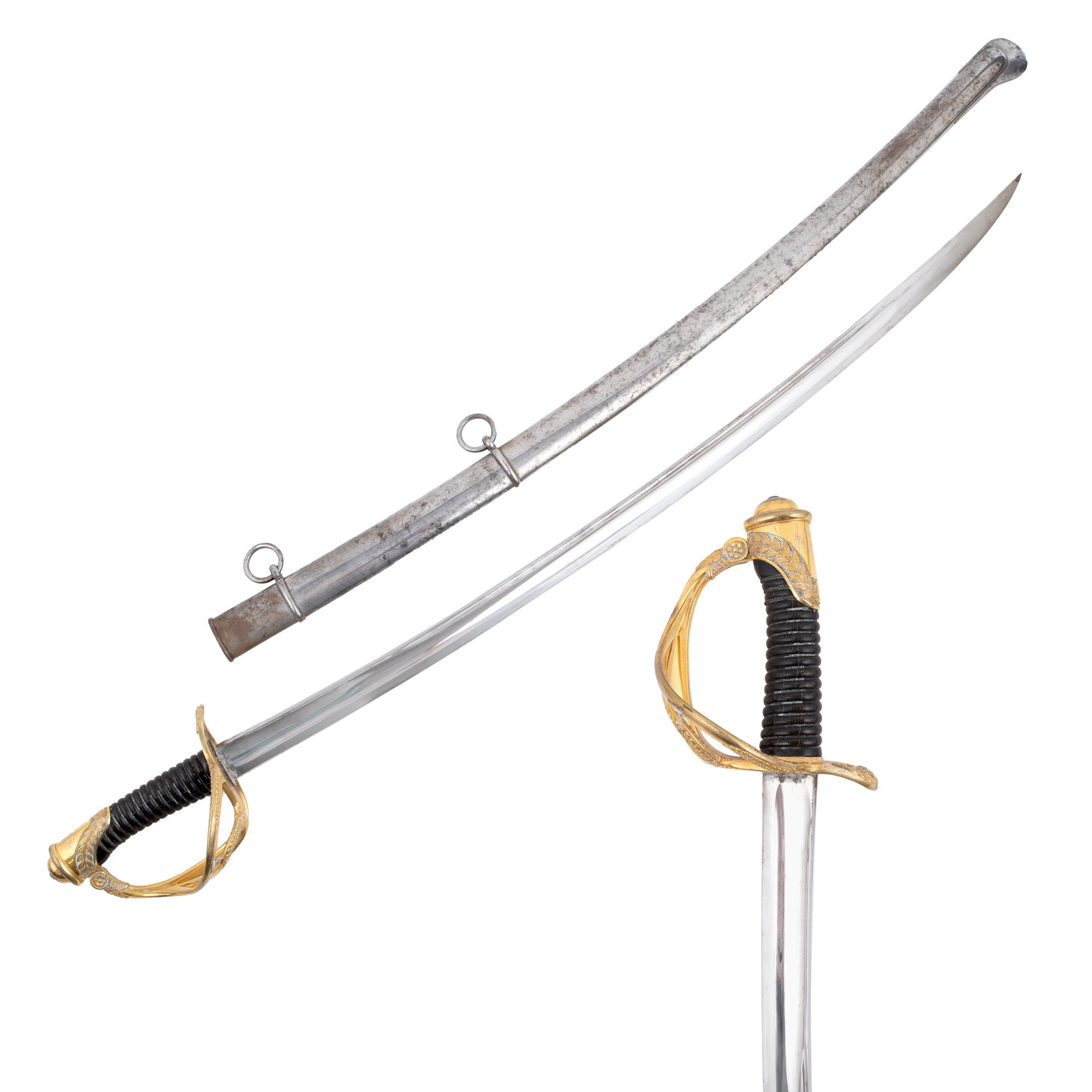 Sabie de ofițer de cavalerie, cu teacă, model 1822, Franța, datată 1853