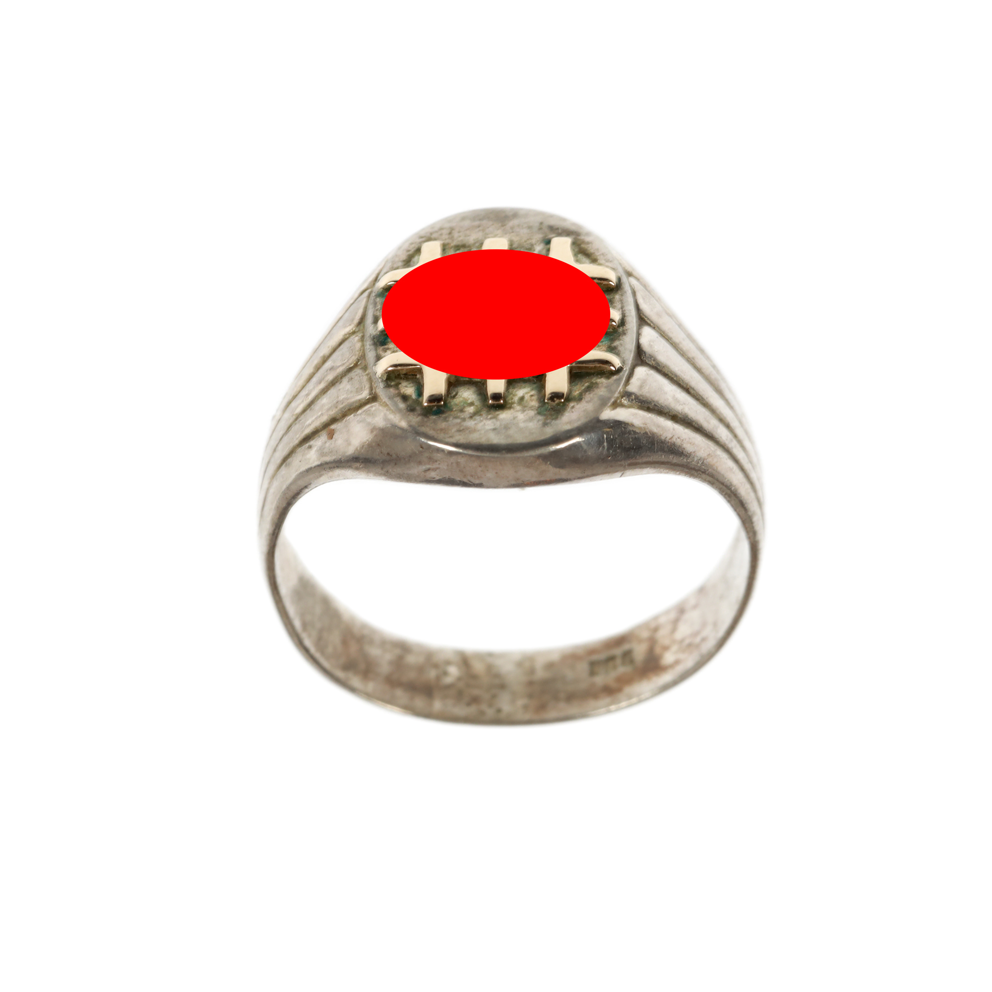Legionary ring, gilded silver, with interwar Romanian workshop mark, interwar period
