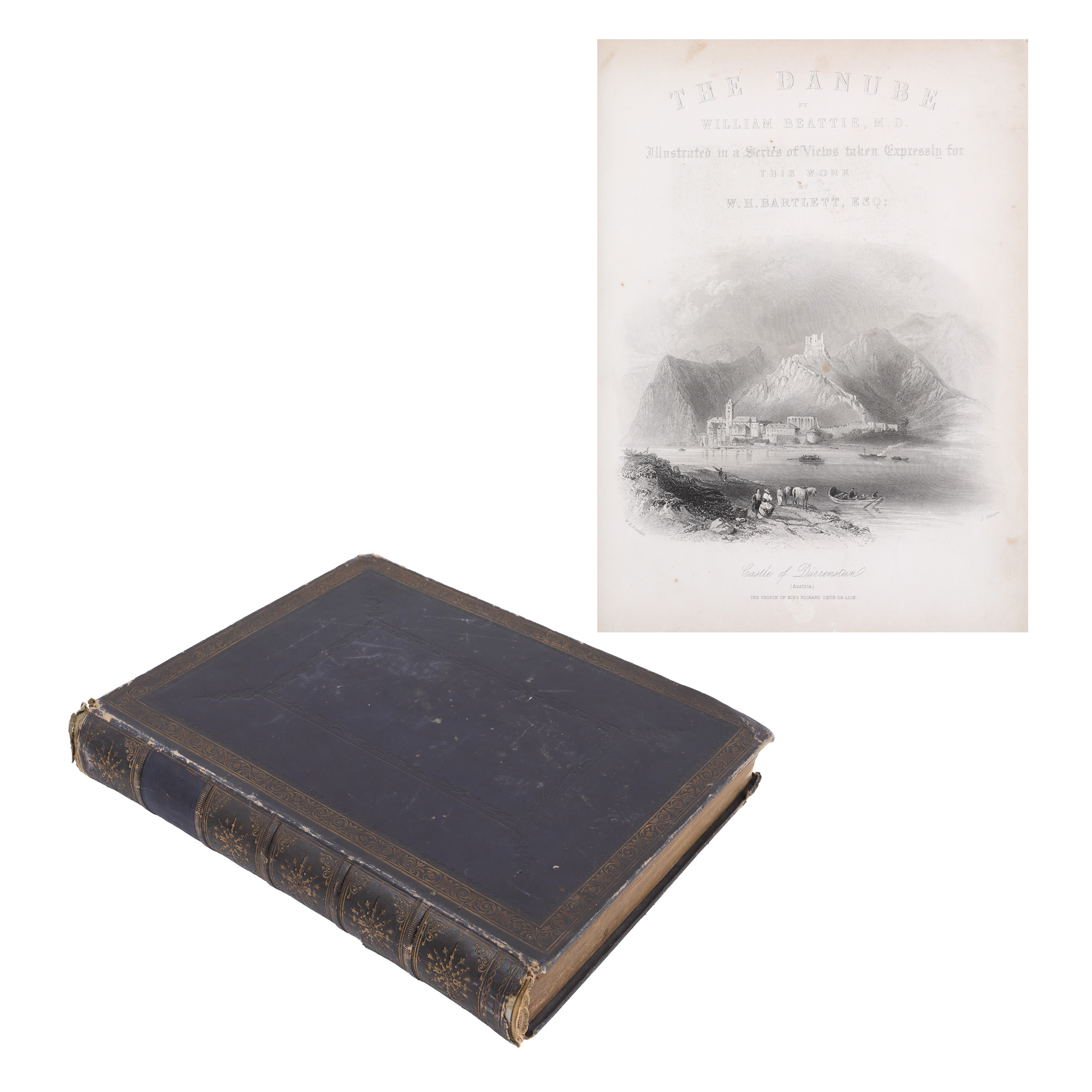 "Istoria ilustrată a Dunării", de William Beattie, engleză, Londra, 1844