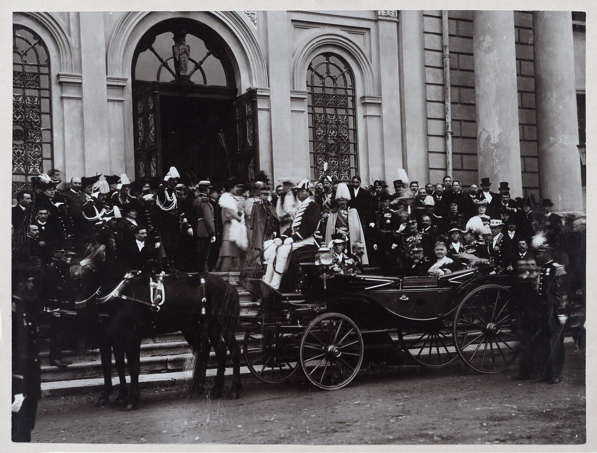 Photograph depicting King Carol I, Queen Elisabeth, Prince Ferdinand and Prince Carol II, B. Chaland photo studio, Iasi, 1904, rare item, collector's piece