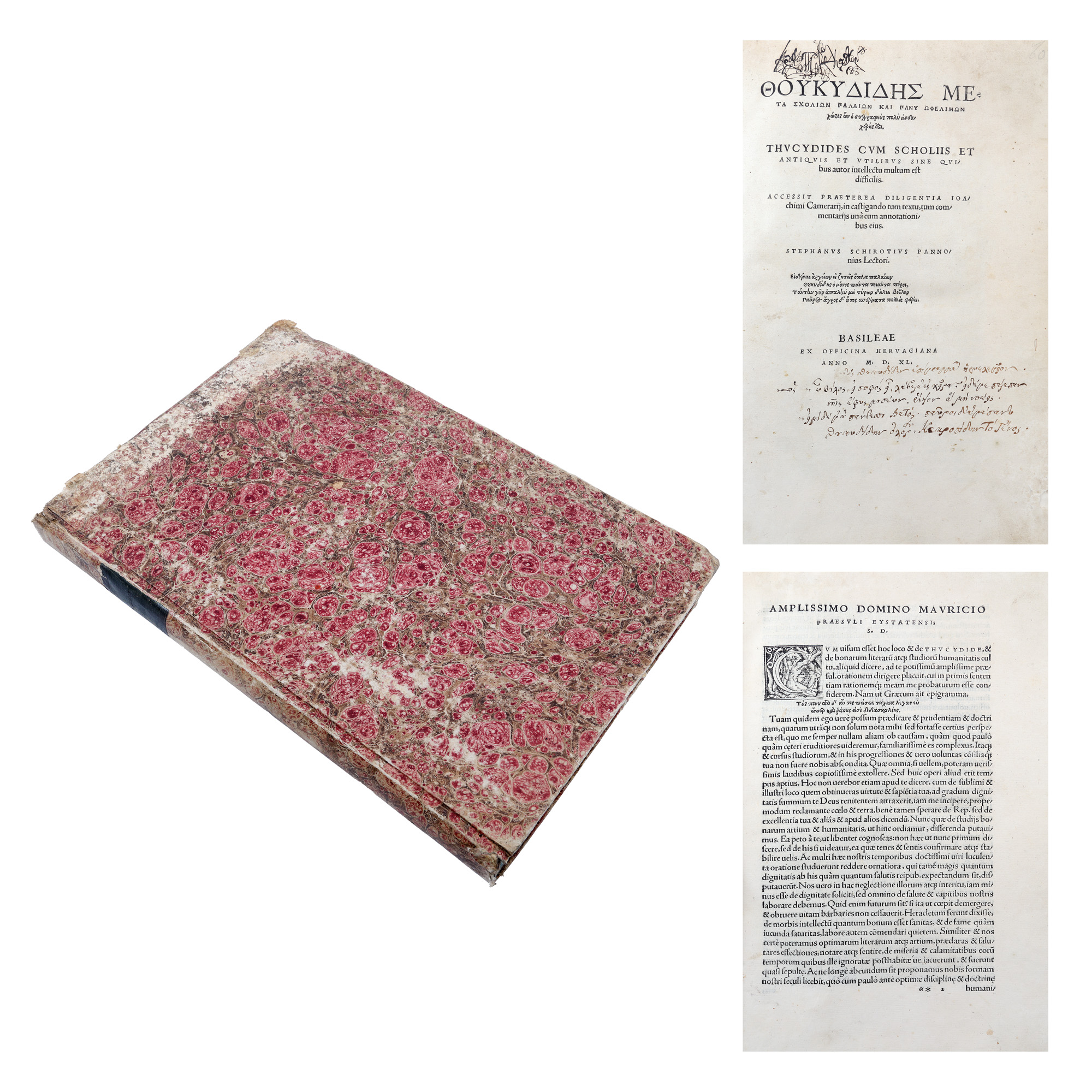 "The History of the Peloponnesian War", by Thucydides, Basel, 1540, very rare, collectible piece