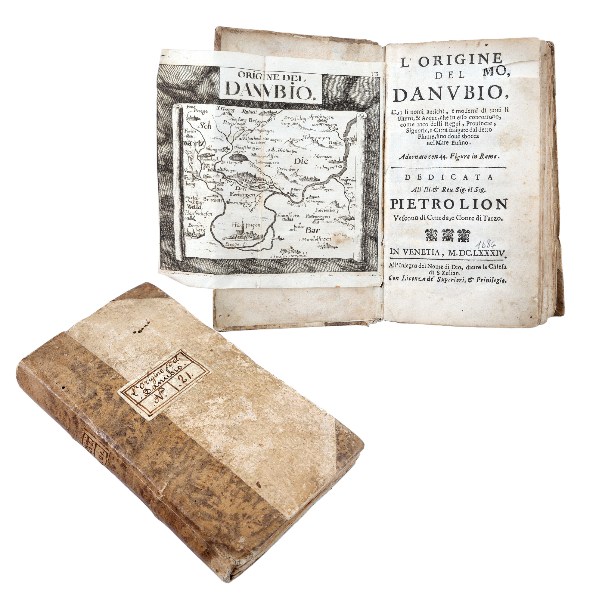 "The Origin of the Danube", by Pietro Lion, Latin, Venice, 1686, with 10 engravings