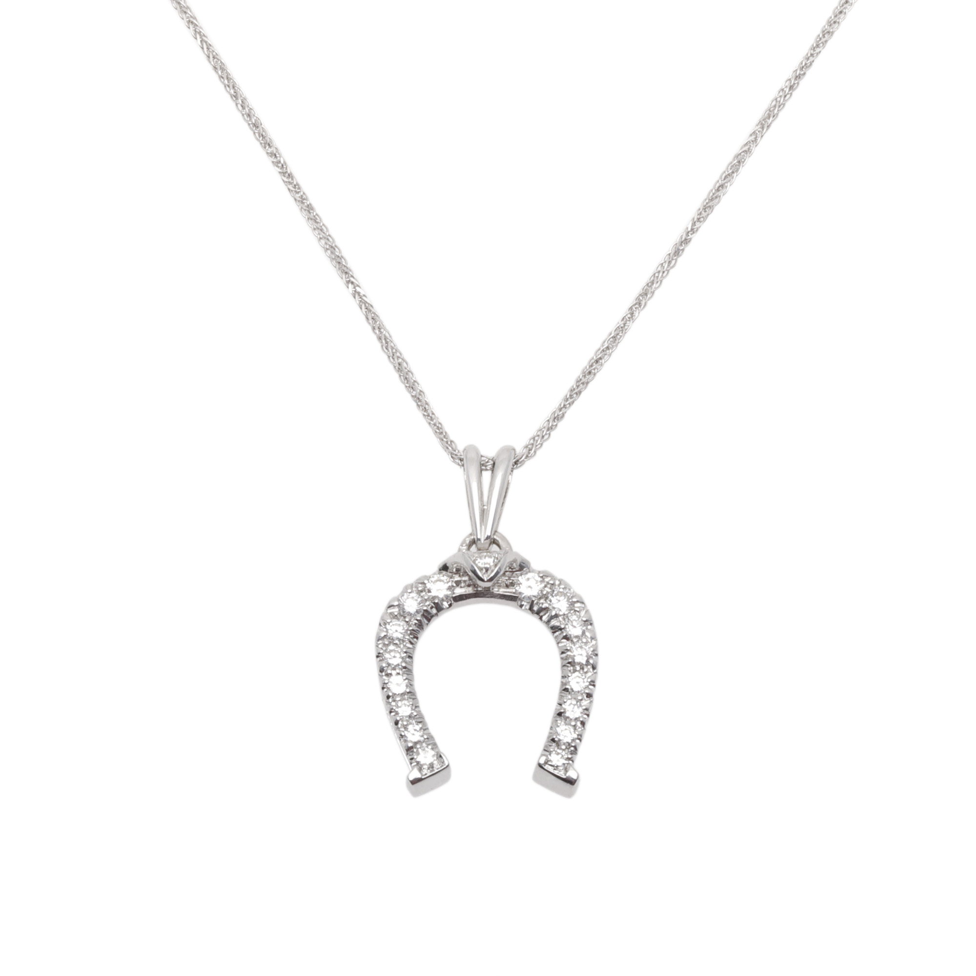 White gold chain with diamond pendant