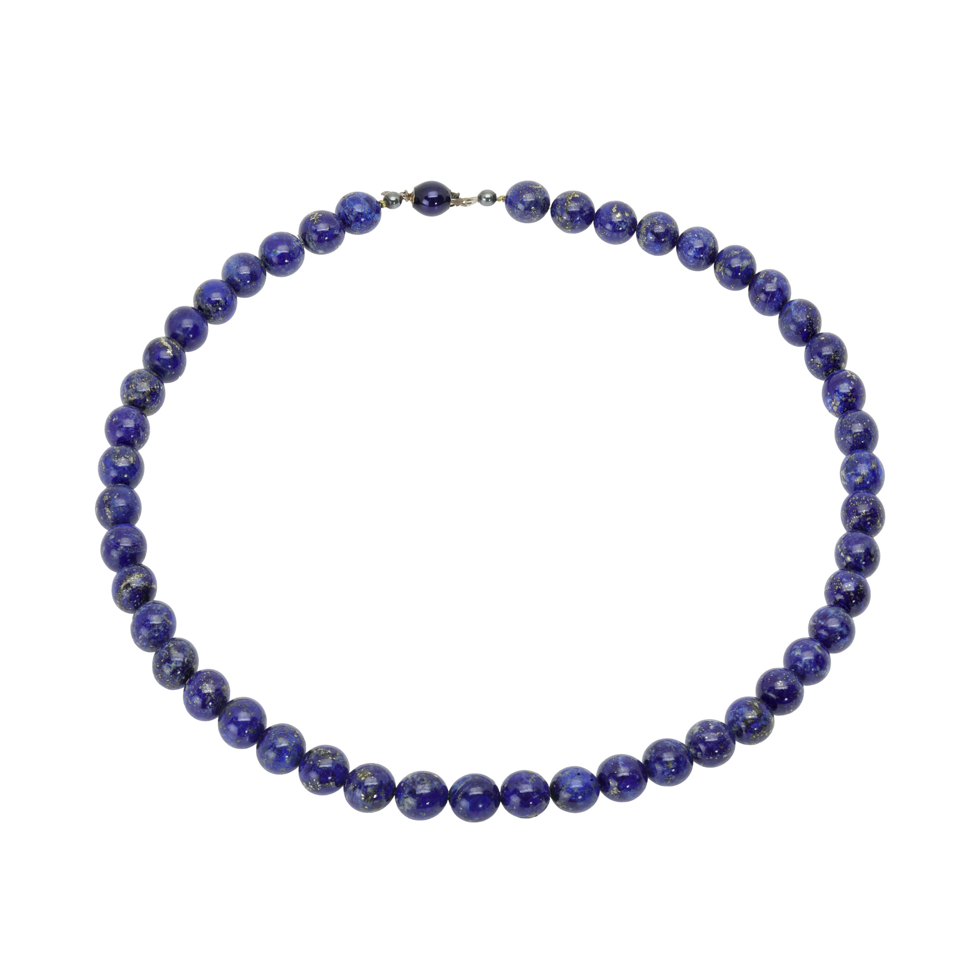 Colier din lapis lazuli, cu închizătoare din argint