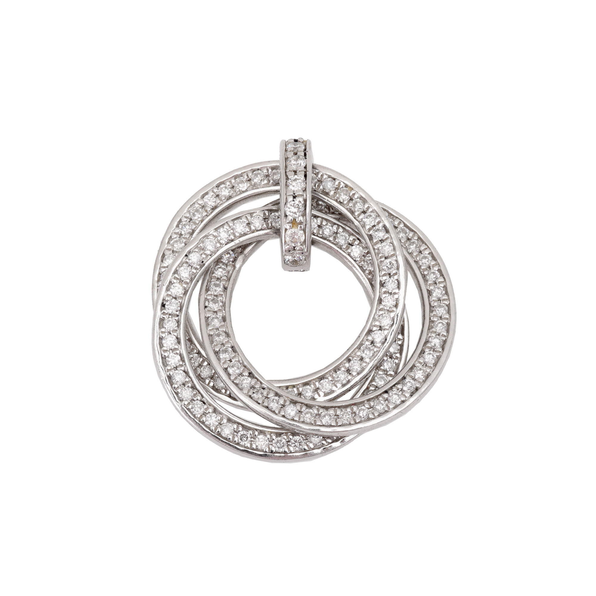 White gold pendant, decorated with diamonds