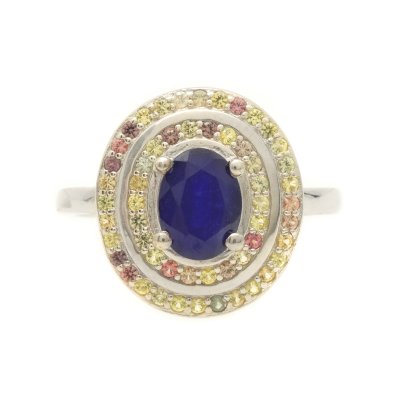 Inel din argint, decorat cu safire 