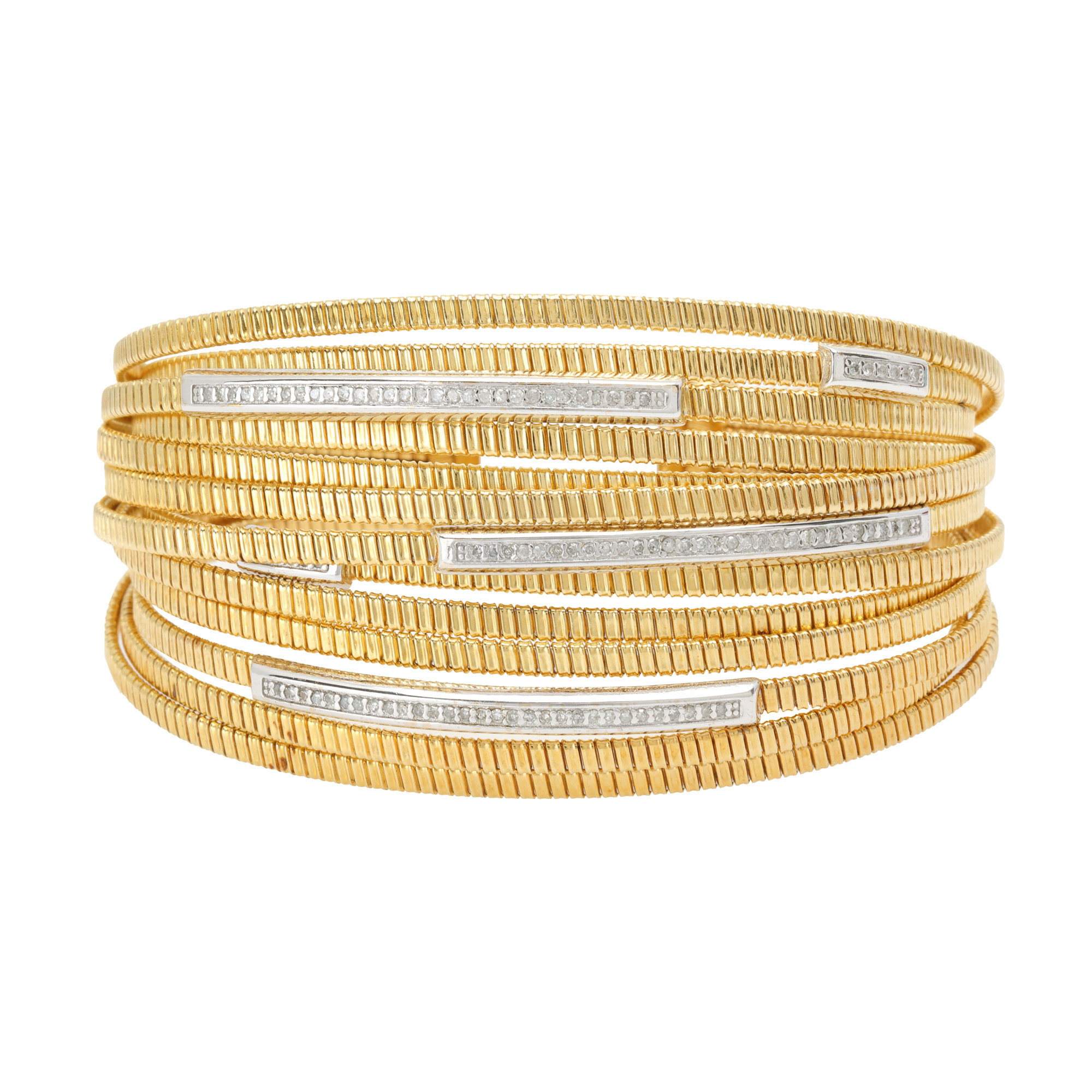 Gilded silver bracelet, decorated with diamonds