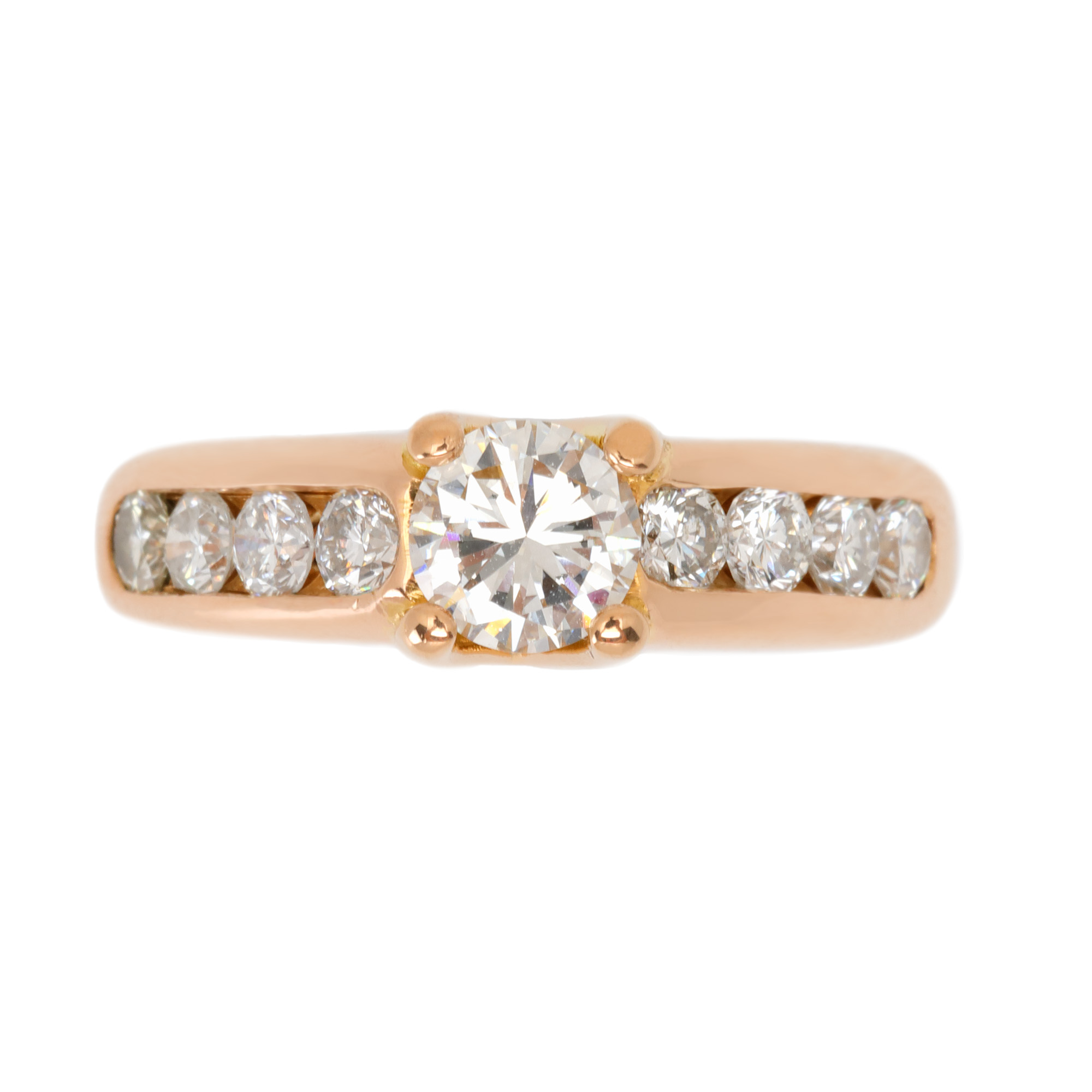 Gold ring decorated with diamonds