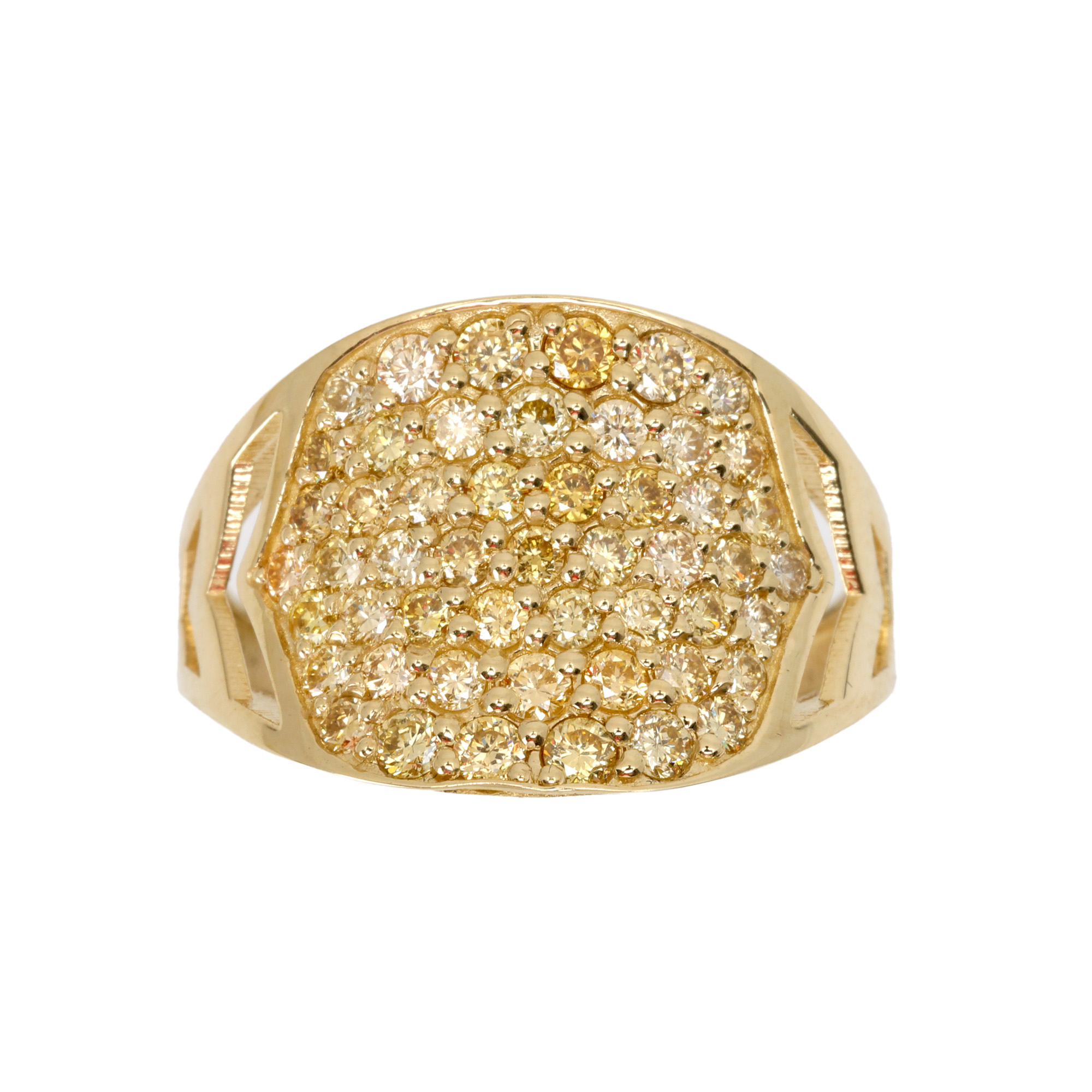 Gold ring decorated with diamonds, accompanied by IGI certificate