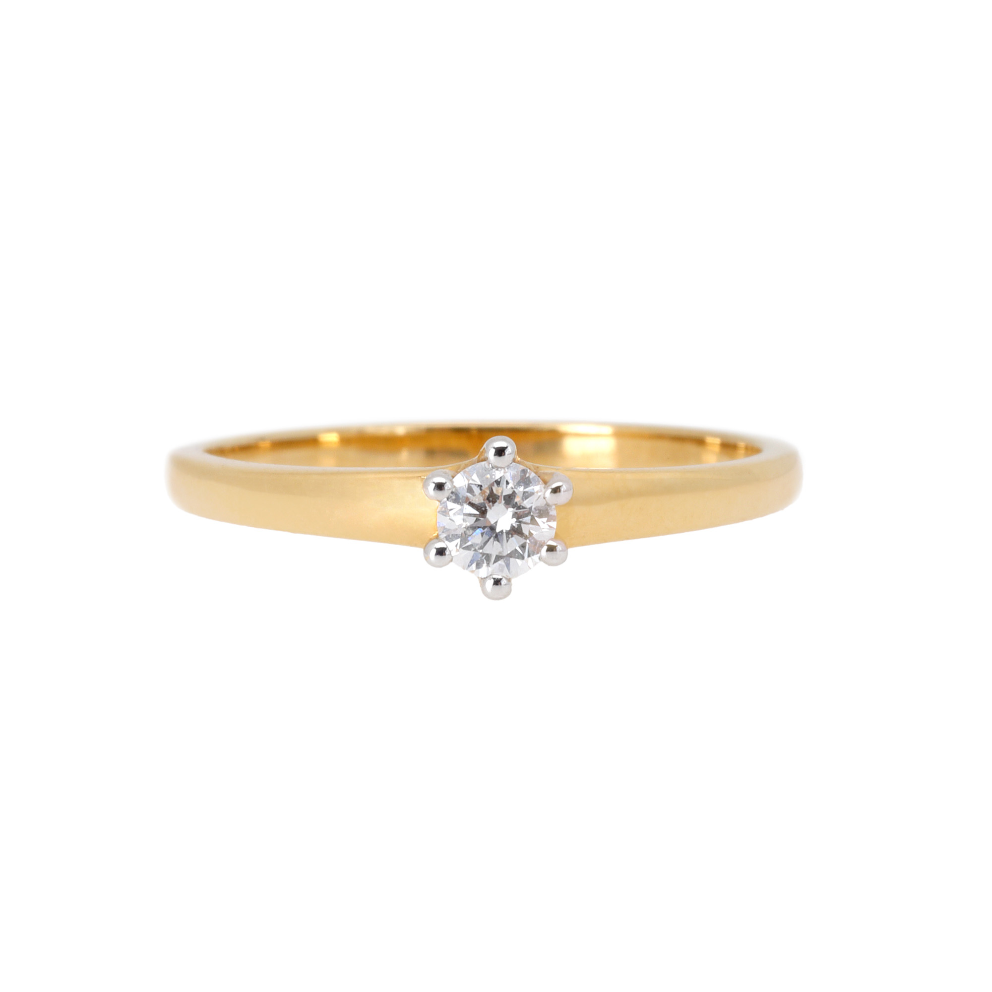 Inel din aur, decorat cu diamant solitaire