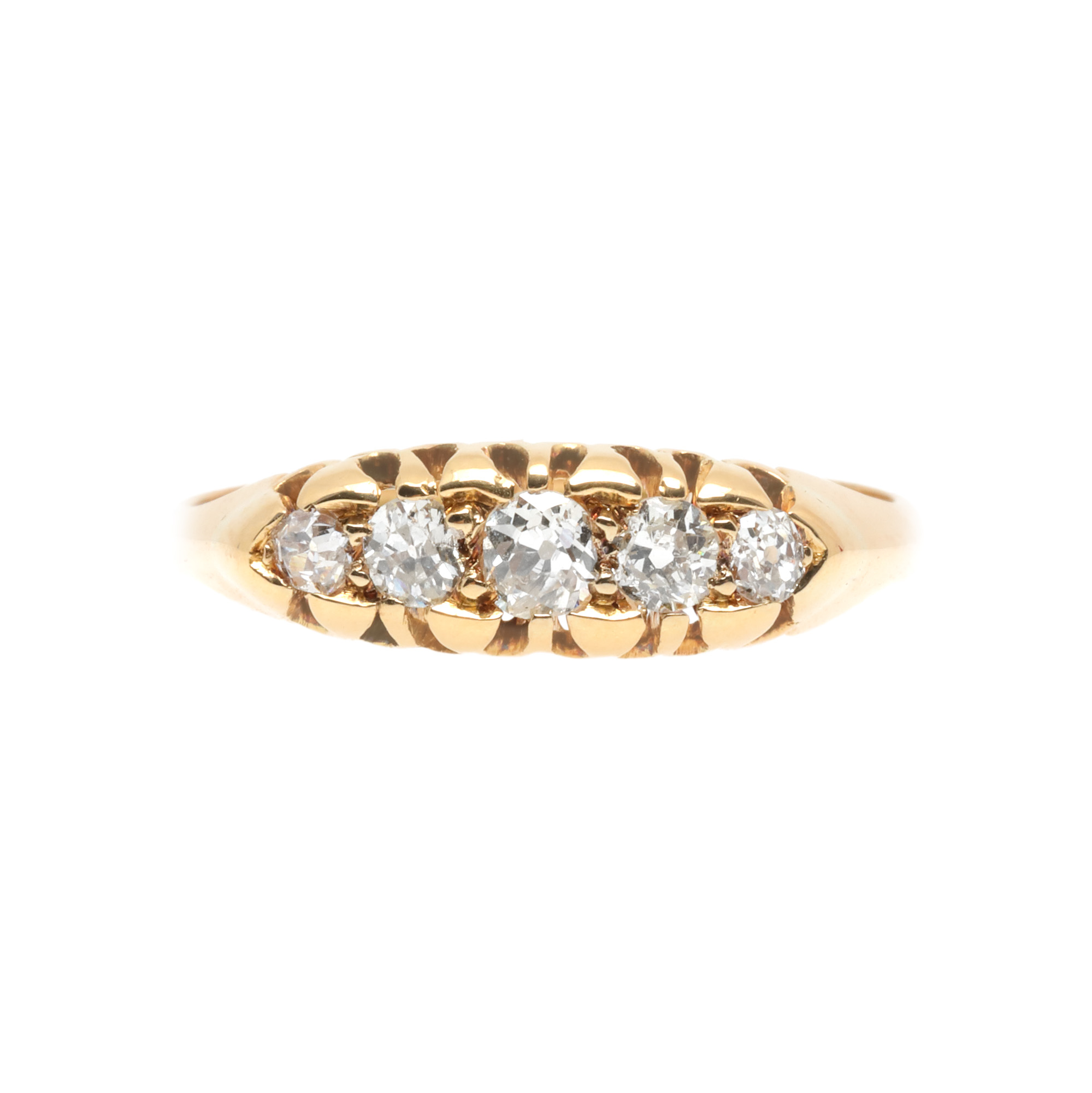Gold ring, decorated with diamonds