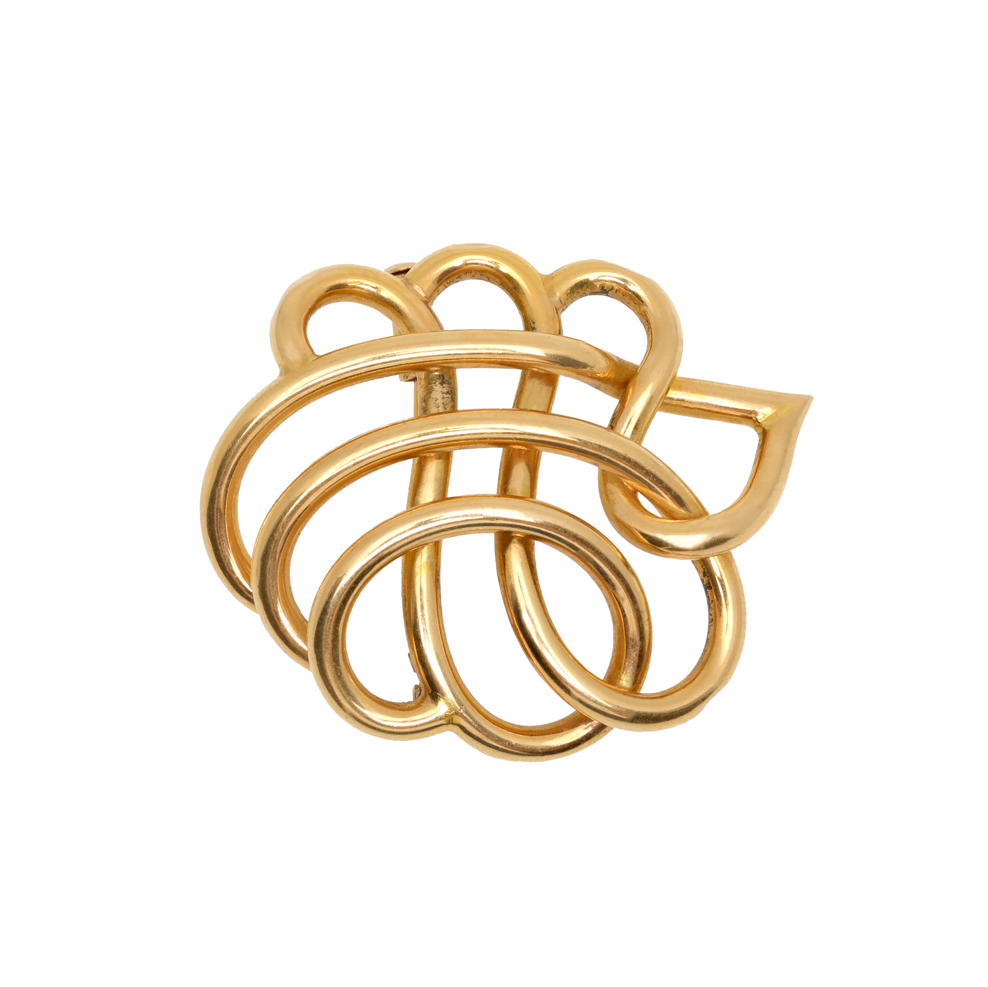 Fantasy-shaped gold brooch