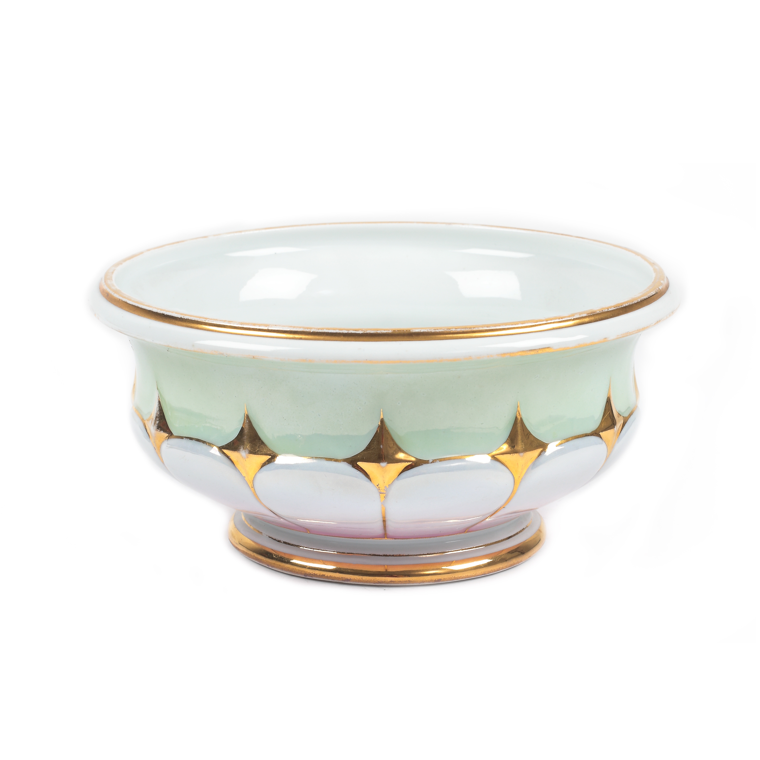 Meissen Porcelain Fruit Bowl, painted with enamel and gold, Biedermeier style, 1853