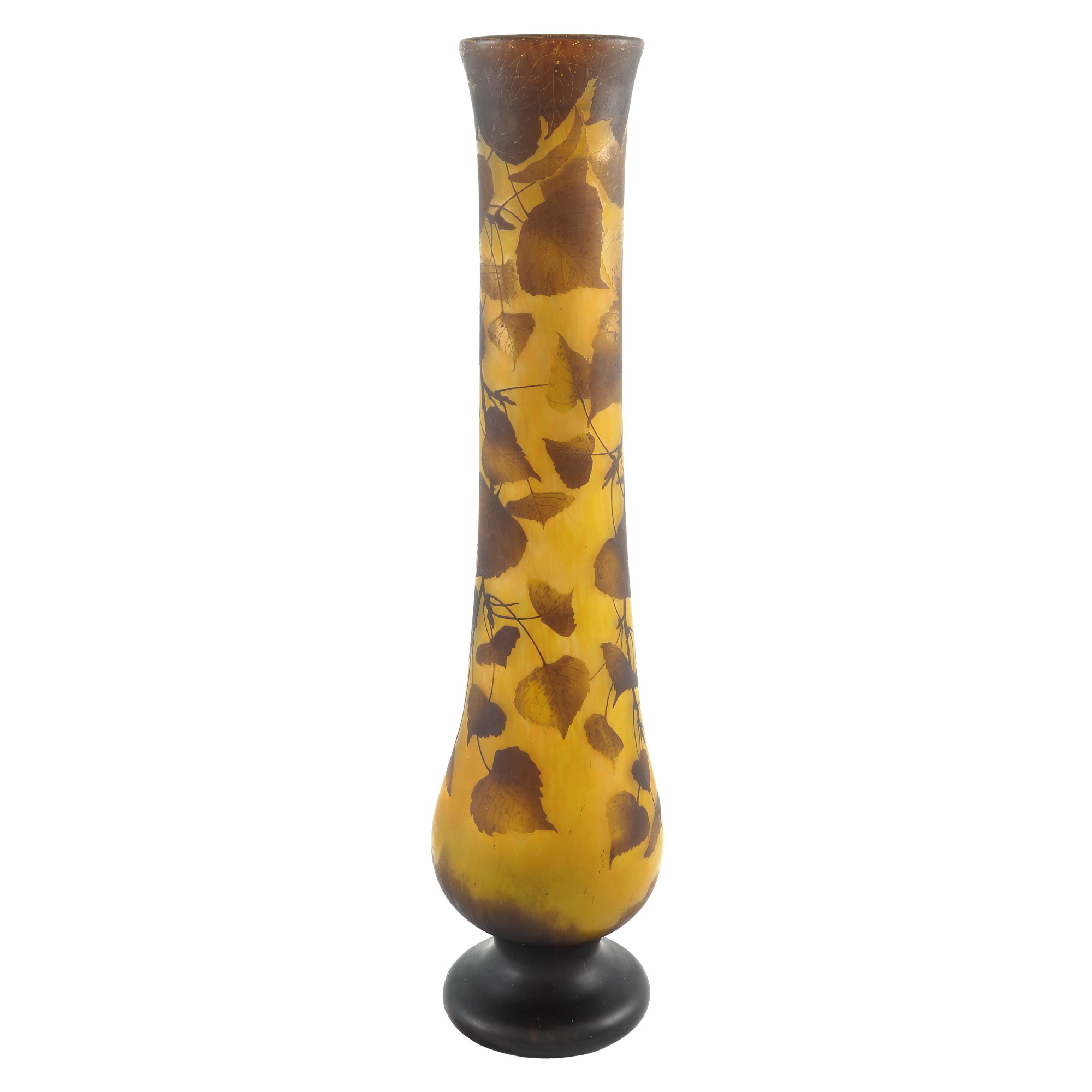Large Daum Nancy Vase, decorated with vine