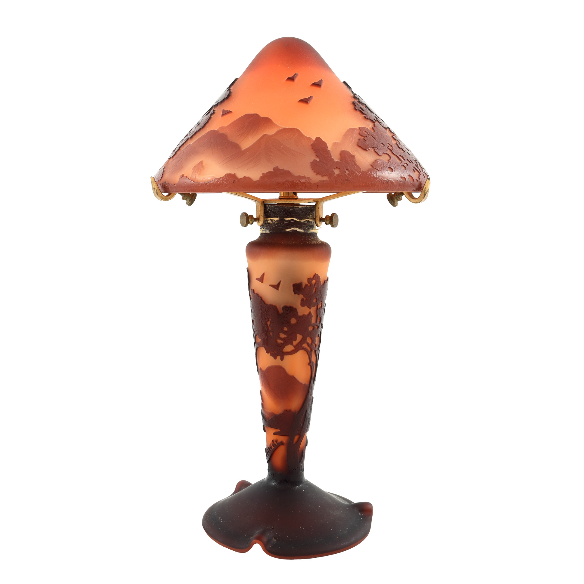 La Rochere Lamp, decorated with mountain landscape