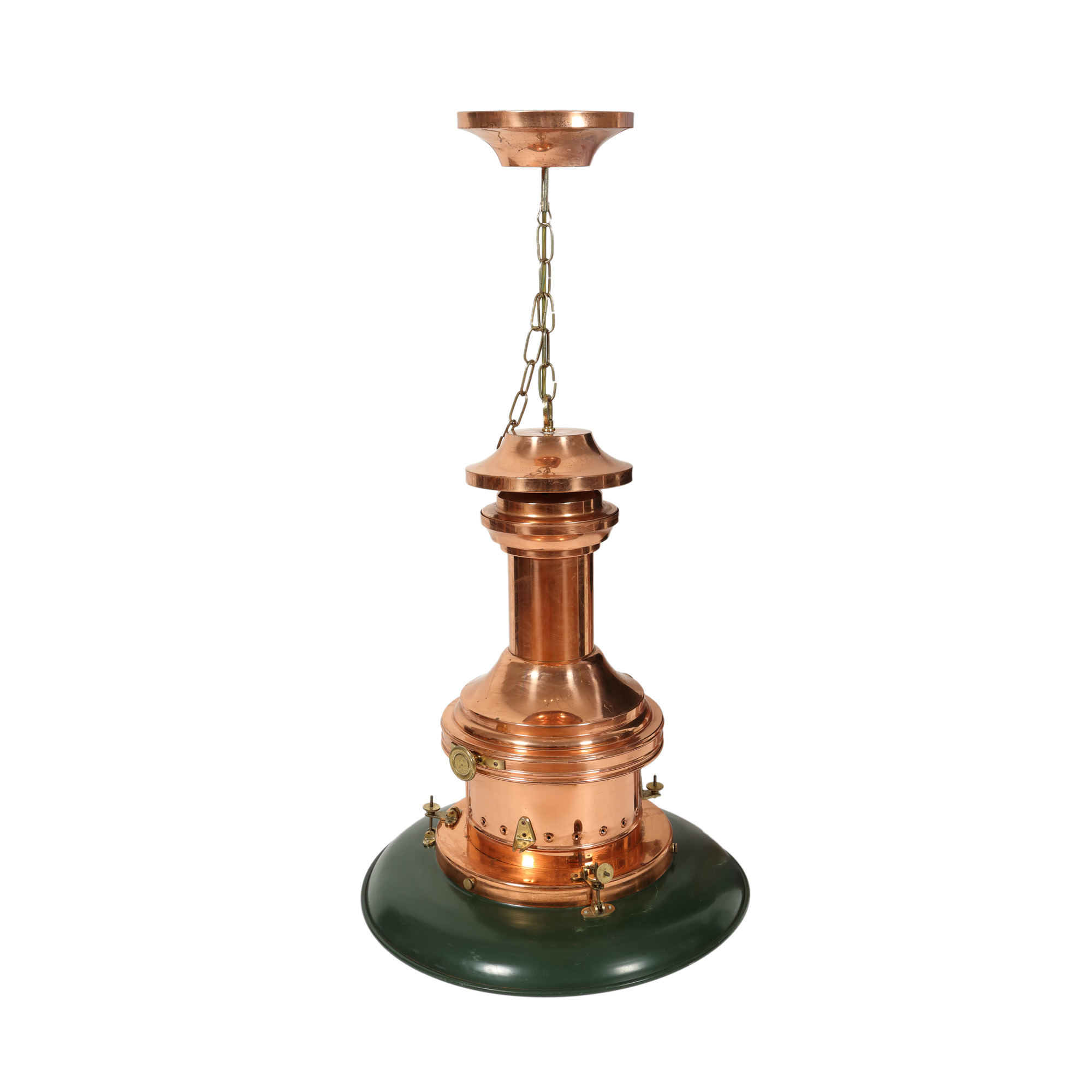 Ceiling lamp, industrial style, made of copper, circa 1960