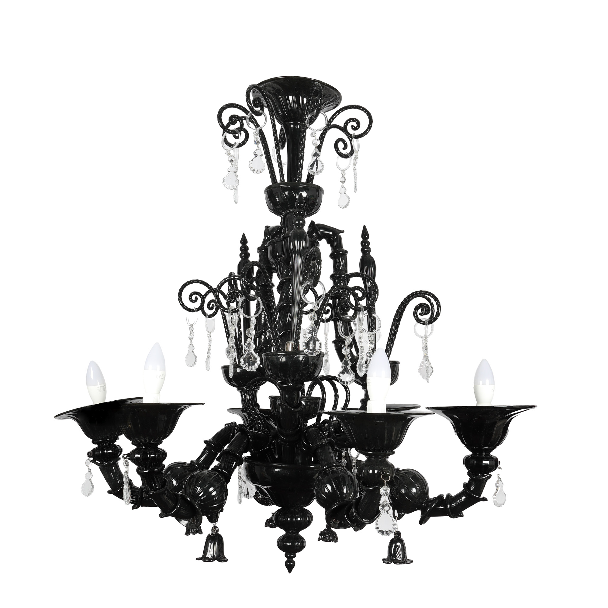 Impresionant candelabru din sticlă de Murano și cristal, model folosit în magazinul flagship Dolce & Gabbana din Milano