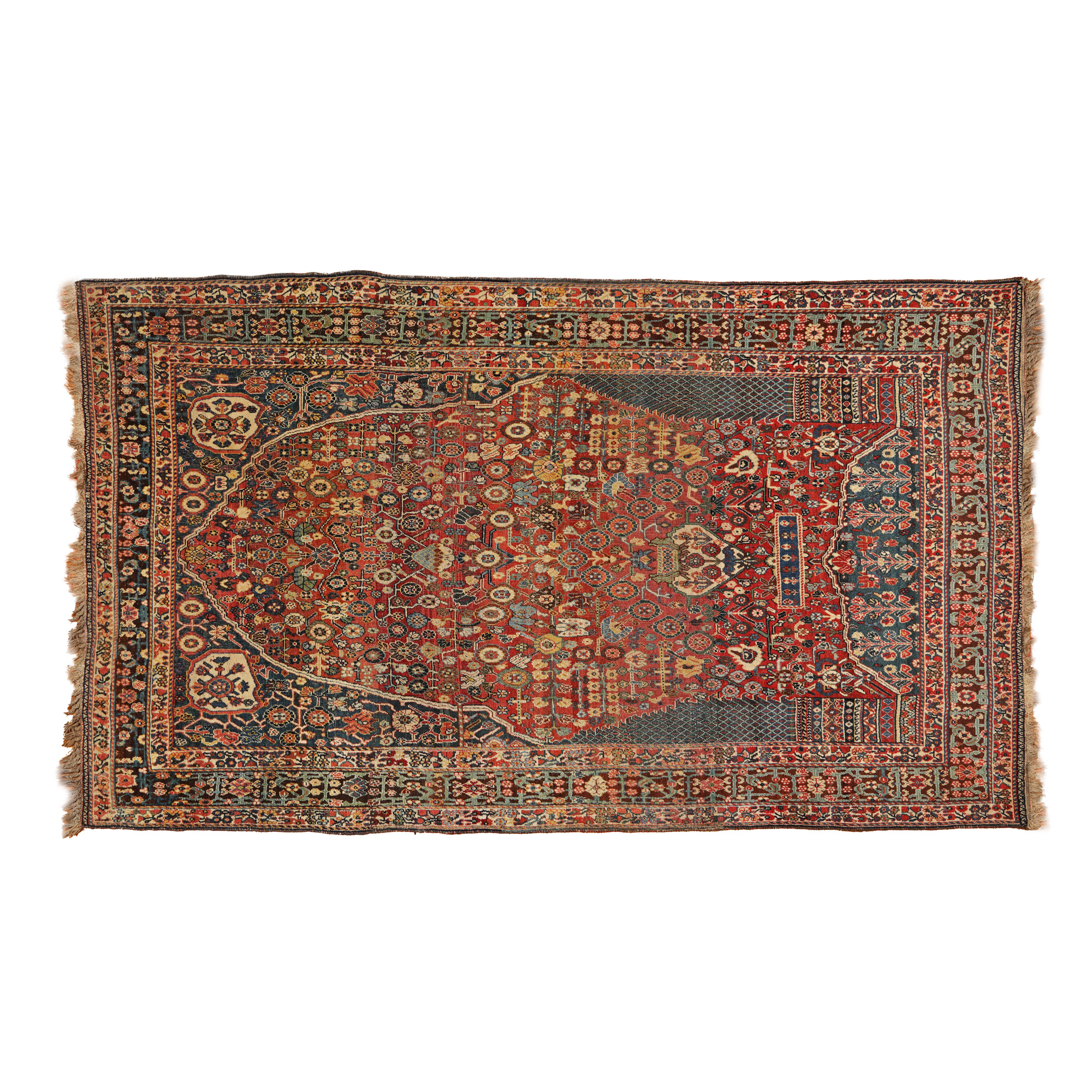 Qashqai Kashkuli Wool Carpet, "Millefleurs" pattern, Iran, circa 1900