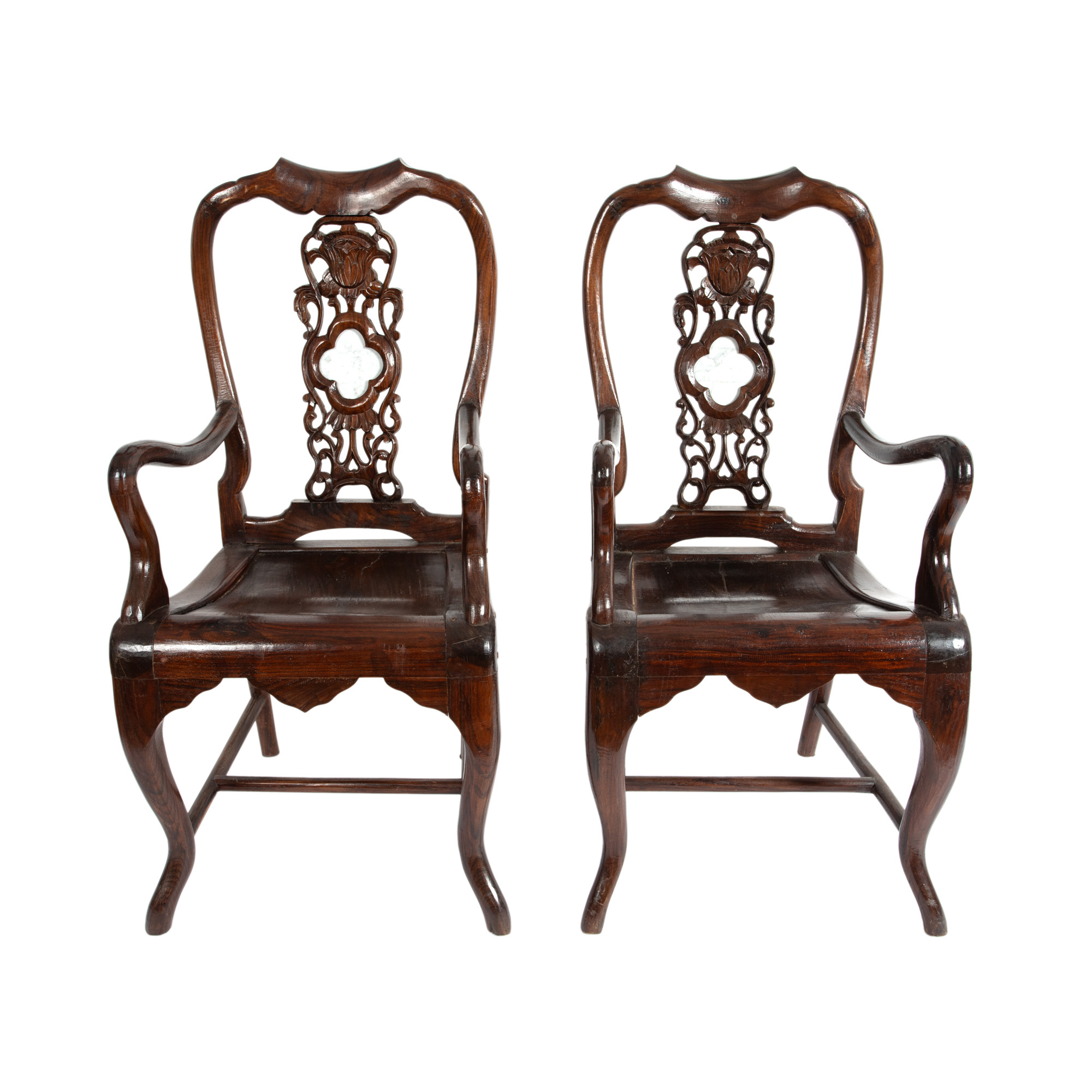 Lot consisting of four coffee tables, made of exotic wood, China, first half of the 20th century.