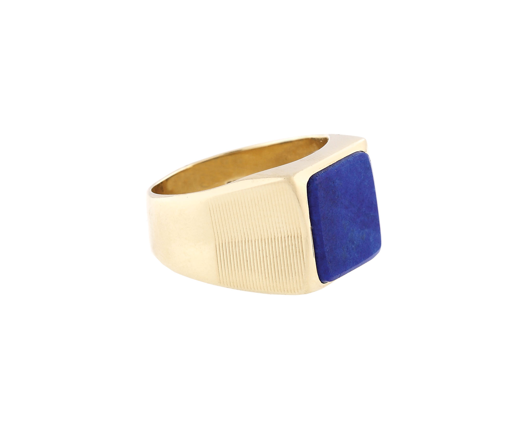 Inel bărbătesc din aur, decorat cu un impresionant Lapis Lazuli