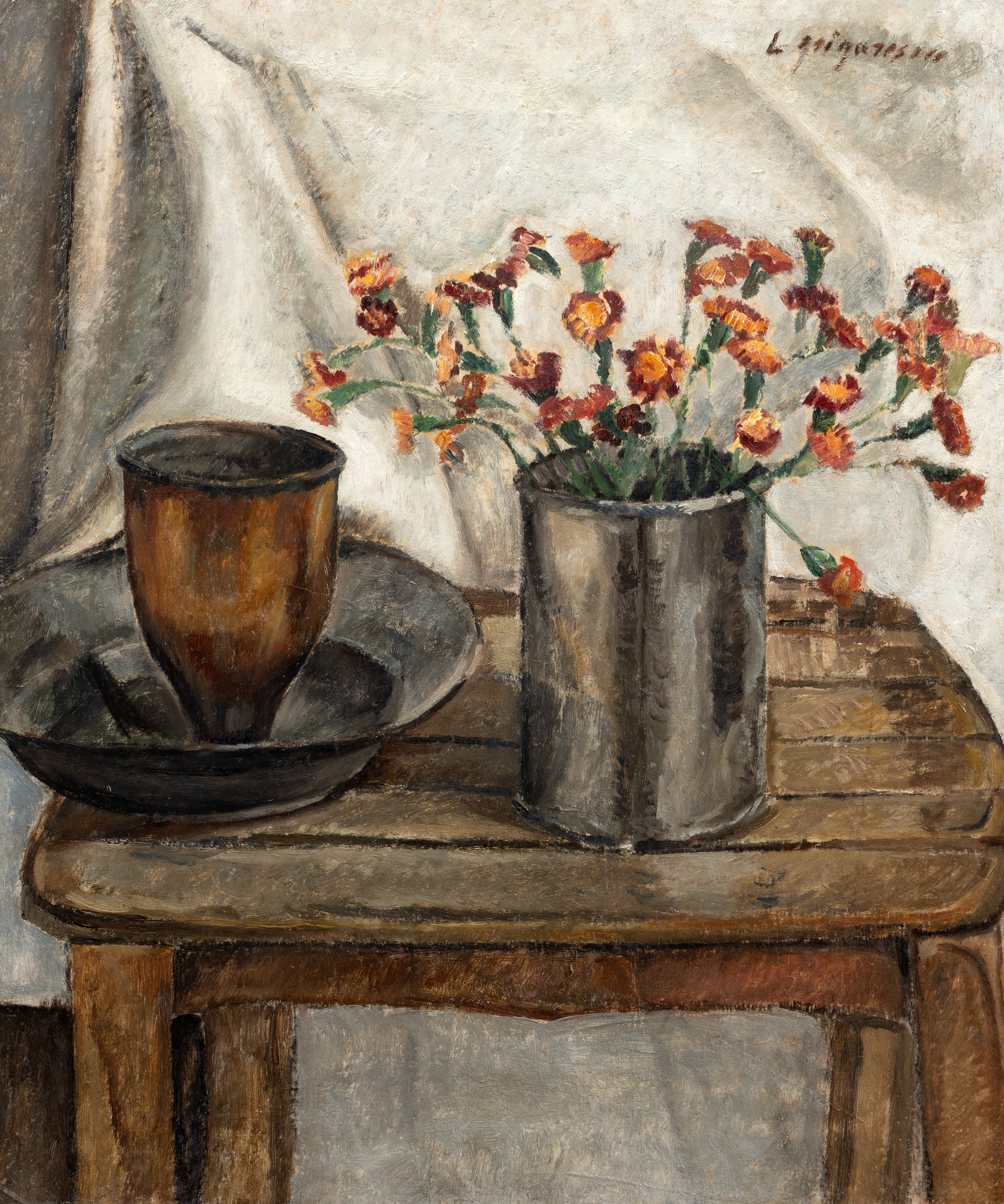 Still Life with Marigold and Vases