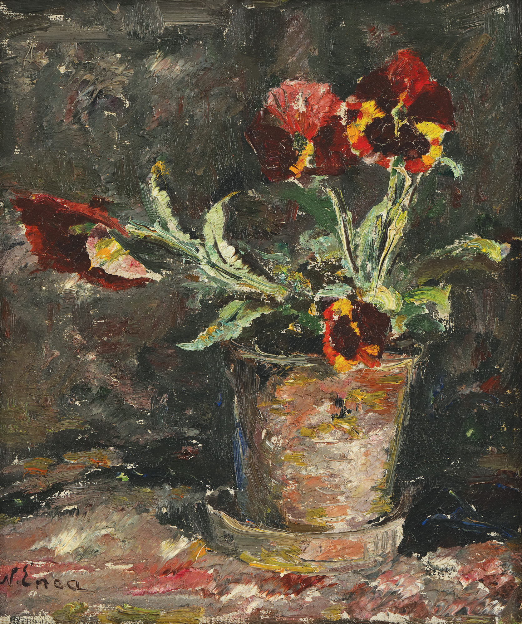 Pot with Pansies