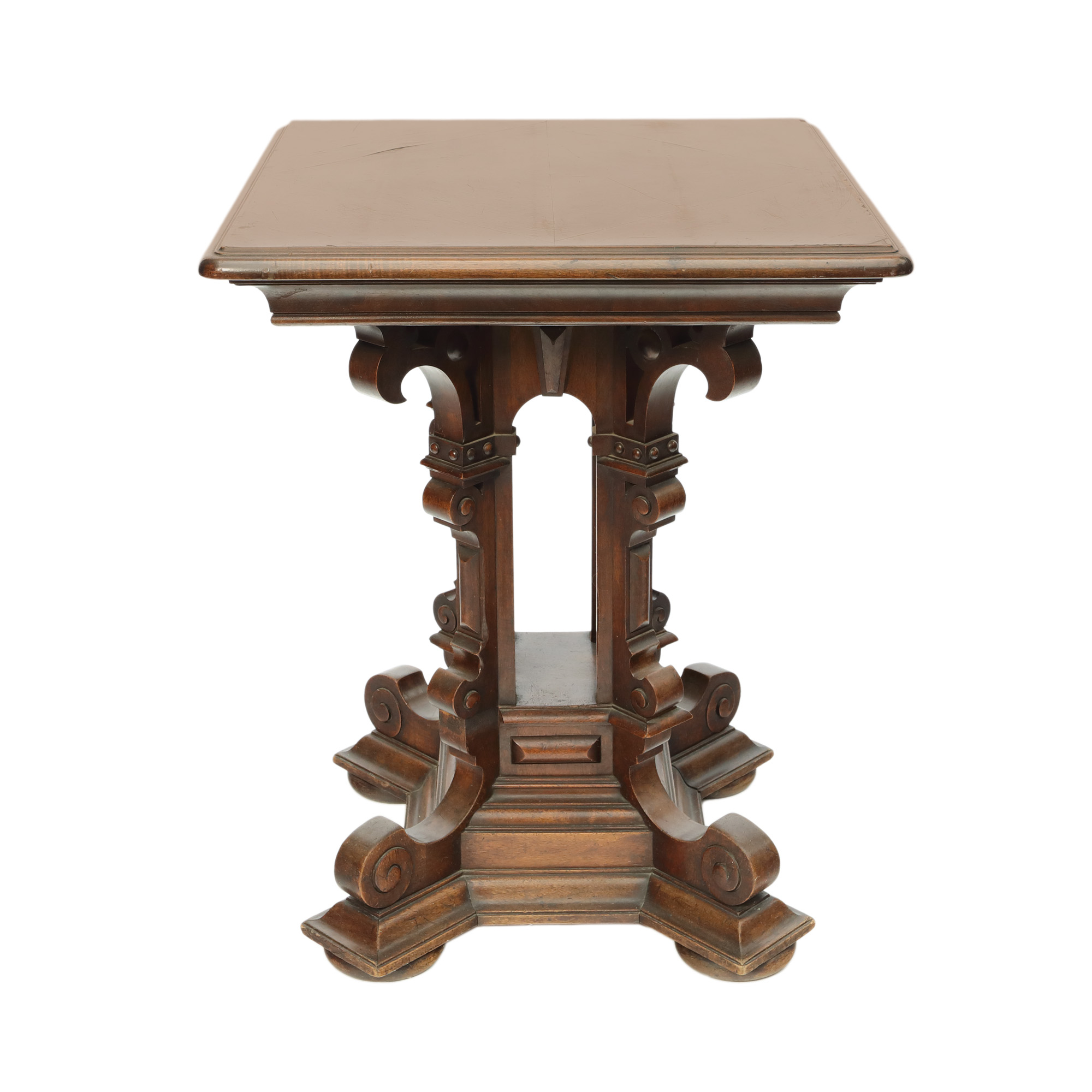 German Neo-Renaissance Style Walnut Wood Table, cca. 1850-1890, from the collection of Prof. Costin Murgescu and filmmaker Ecaterina Oproiu
