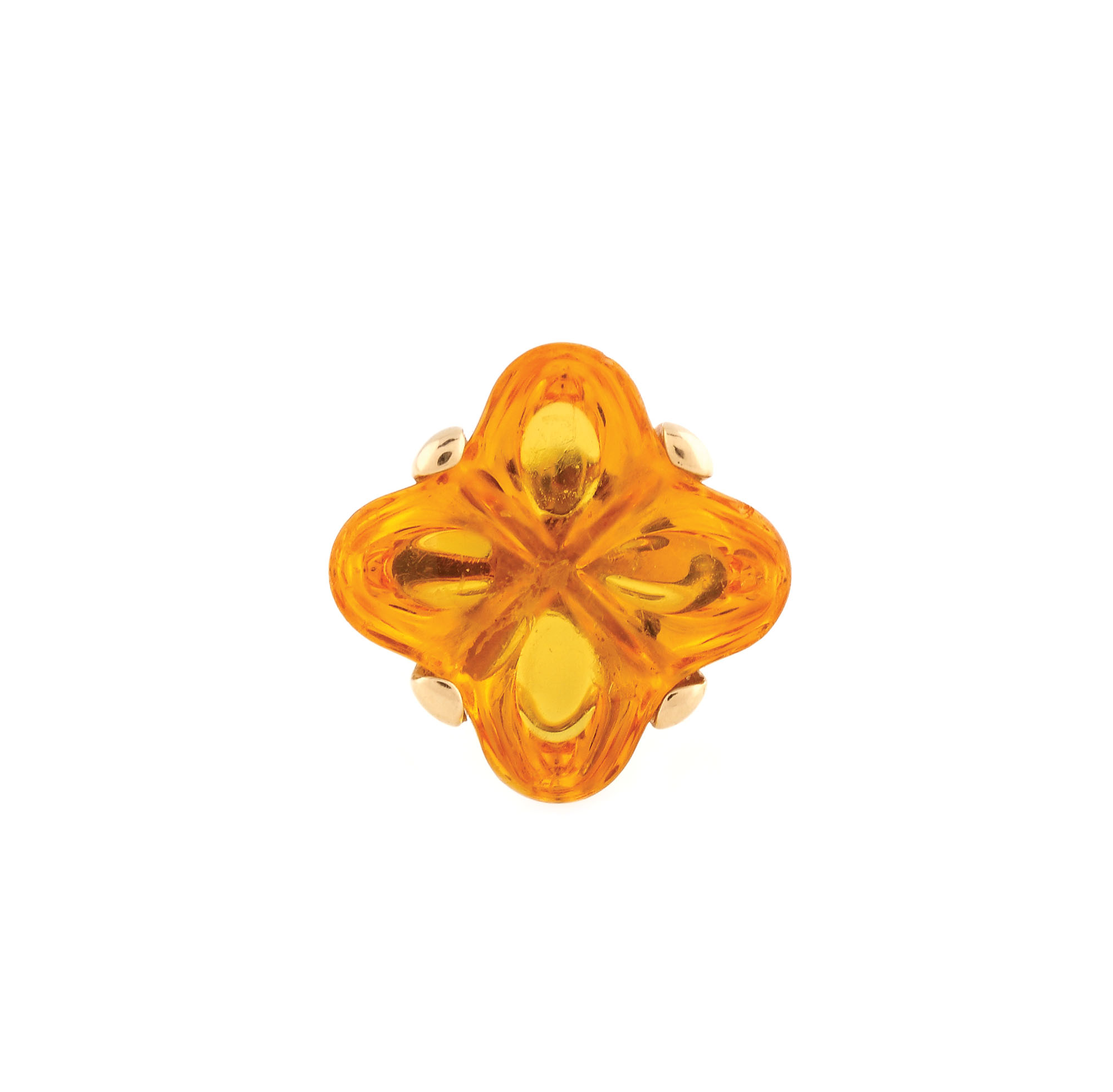 Gold ring ornate with a Baccarat crystal