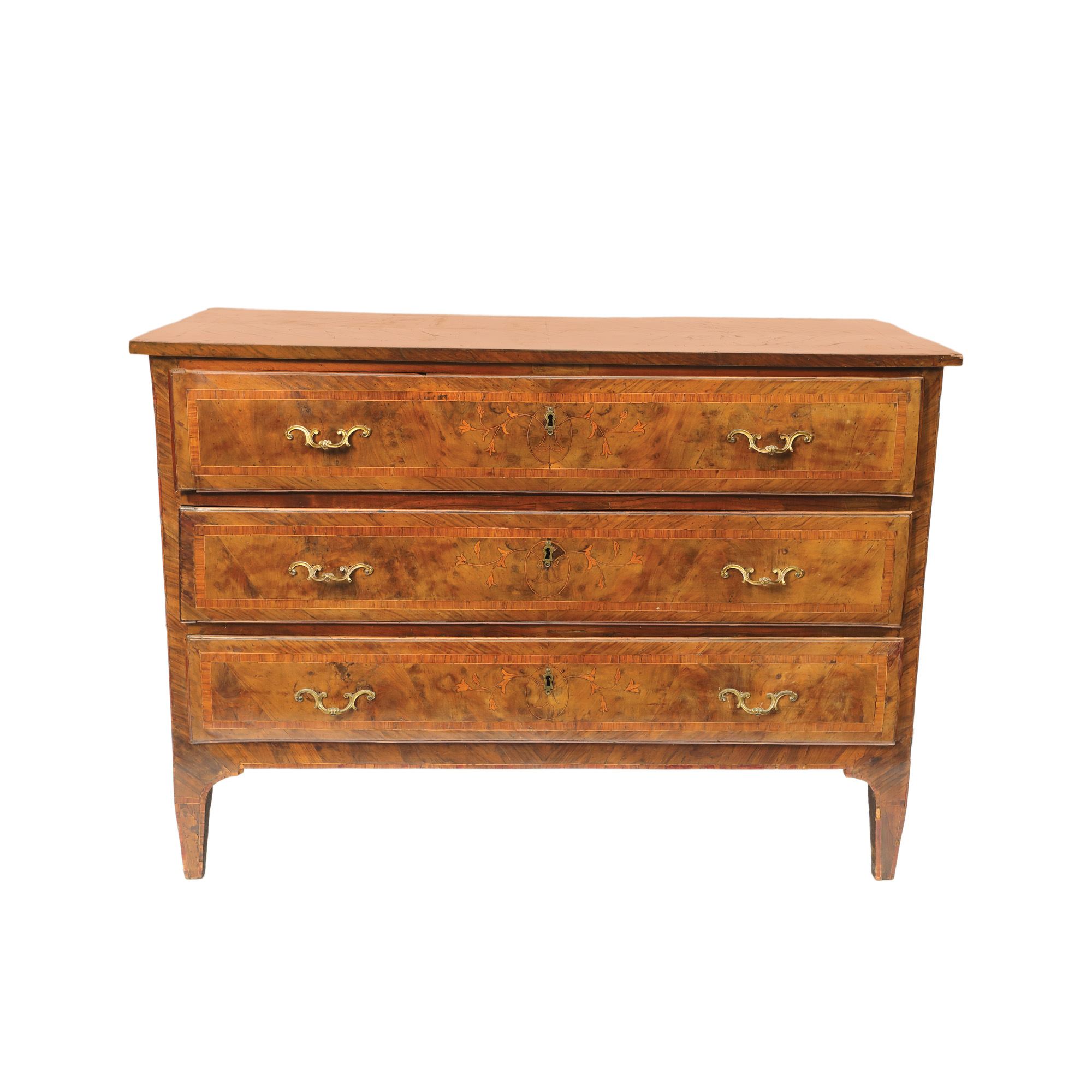 Biedermeier Dresser, decorated with marquetry, late 19th century, from the collection of Prof. Costin Murgescu and filmmaker Ecaterina Oproiu.