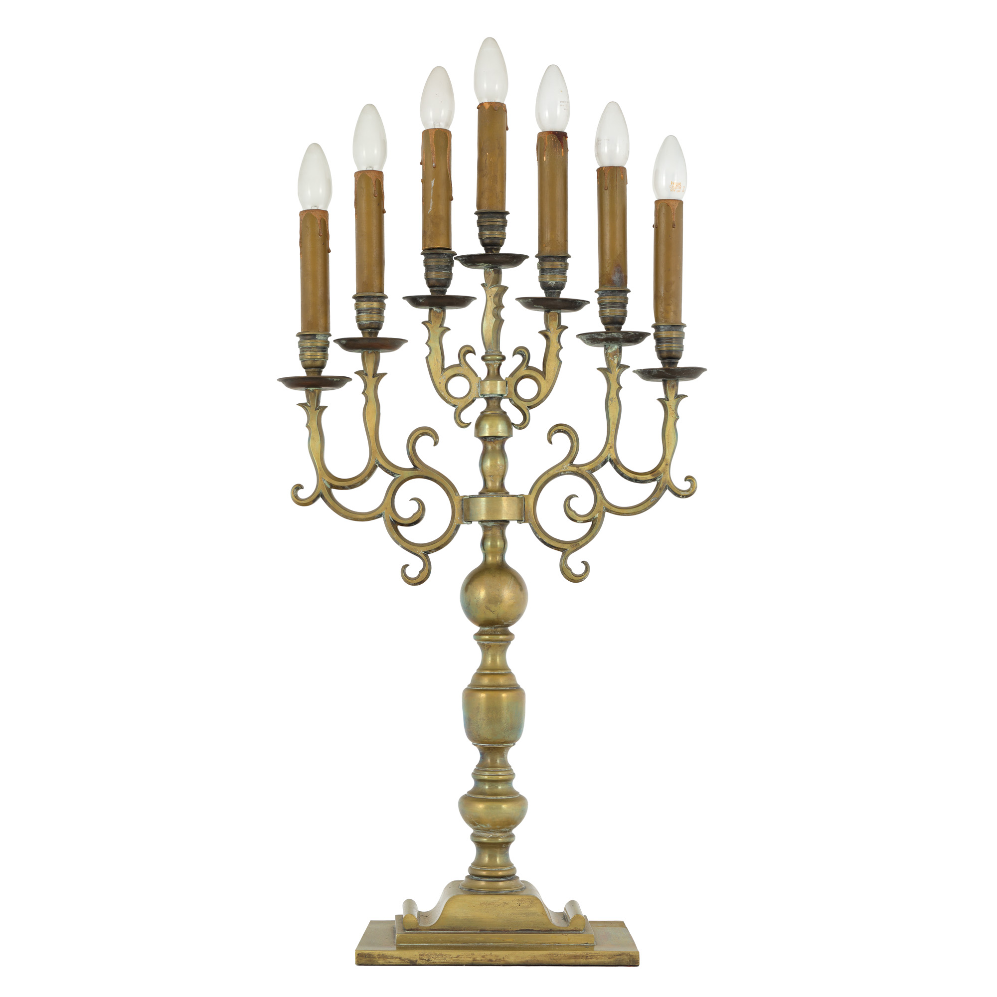 Bronze Menorah, mid 20th century, from the collection of Prof. Costin Murgescu and filmmaker Ecaterina Oproiu