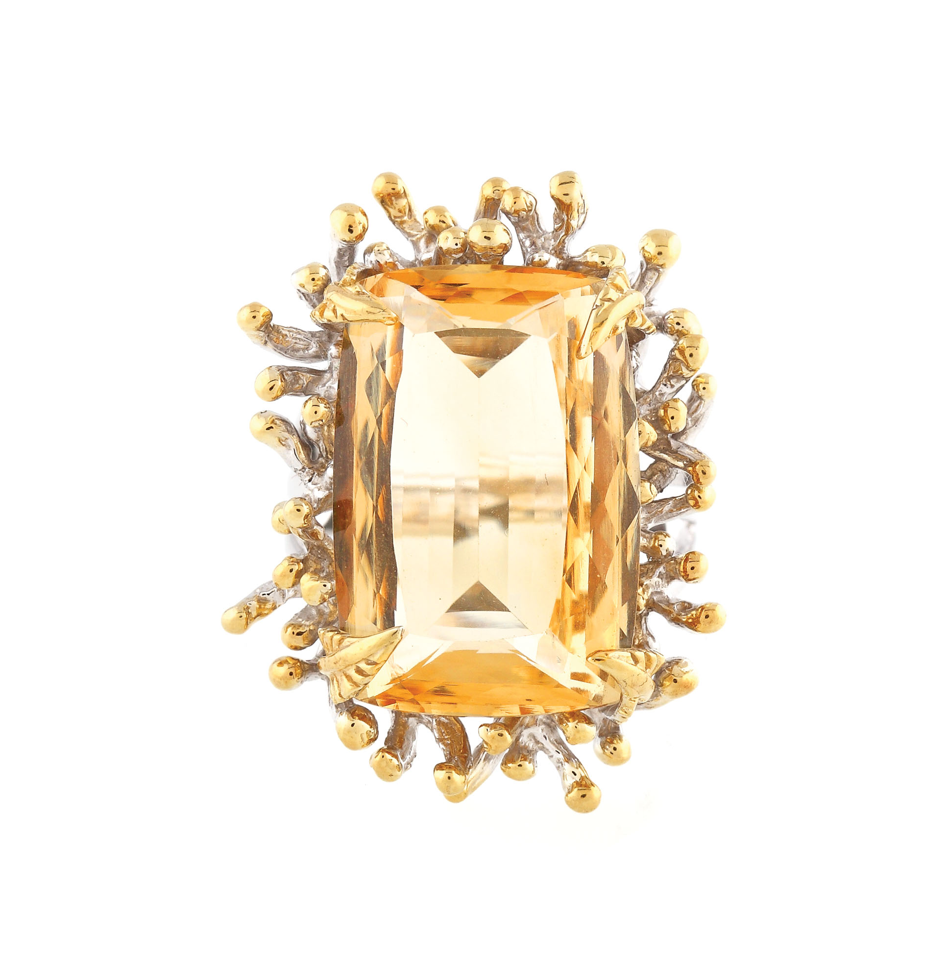 Gilded silver ring decorated with citrine