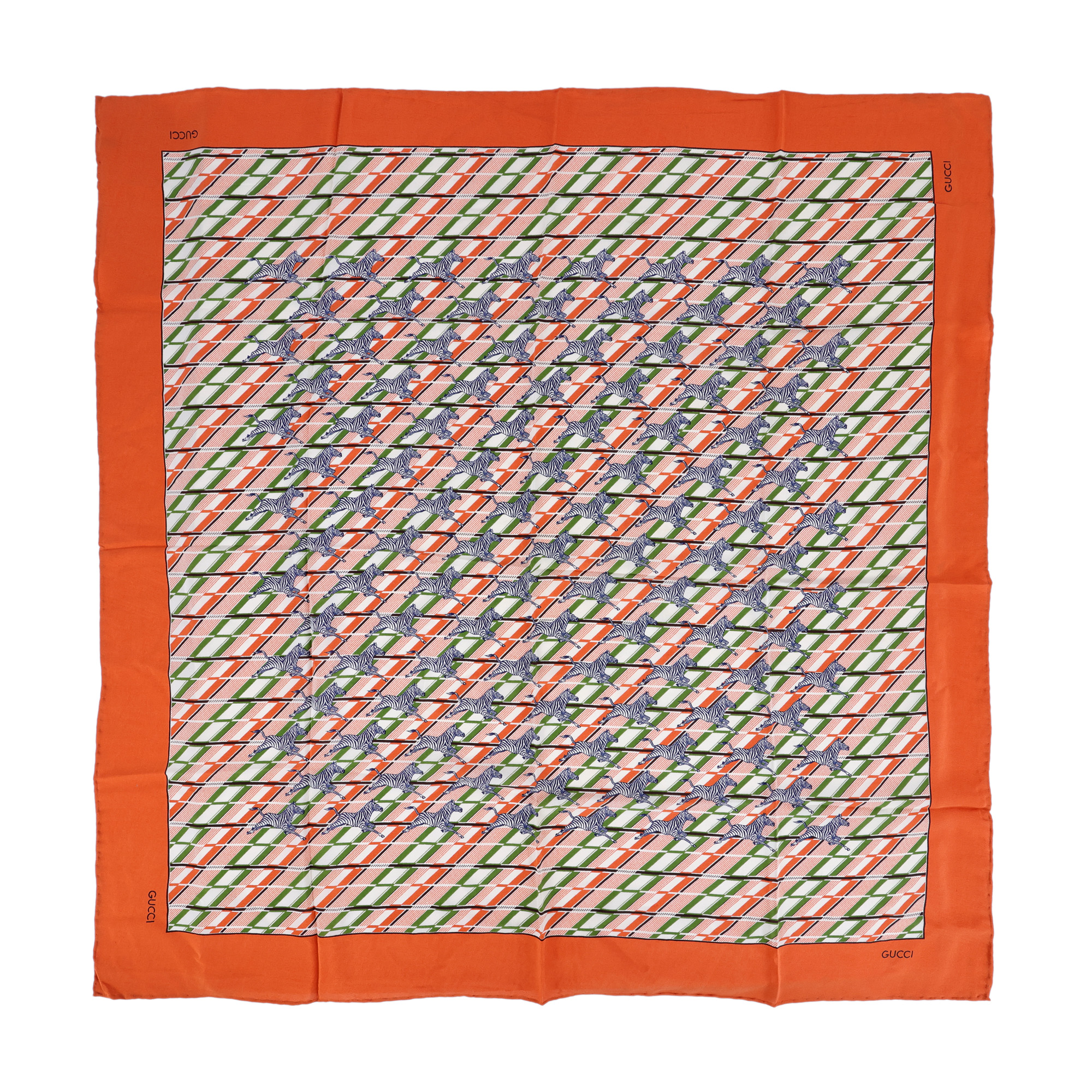 Gucci Scarf, Decorated with Zebras, Made of Silk, cca. 1975