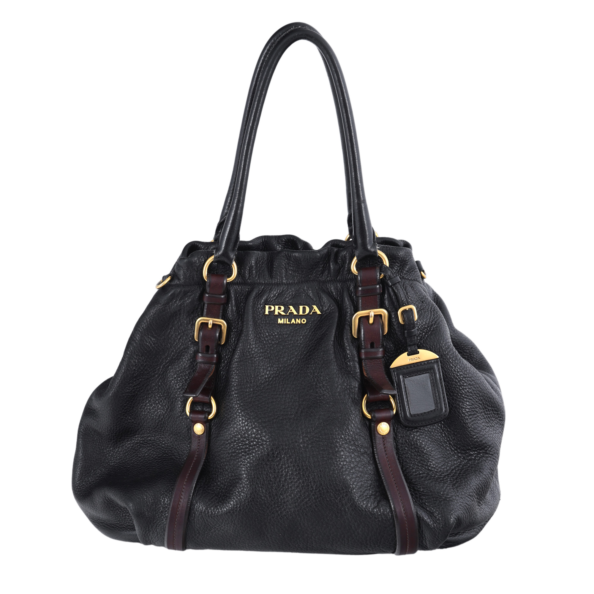 Geantă Prada, model Cervo Antik Tote, din piele 