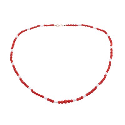 Colier din perle și corali, decorat cu închizătoare din aur