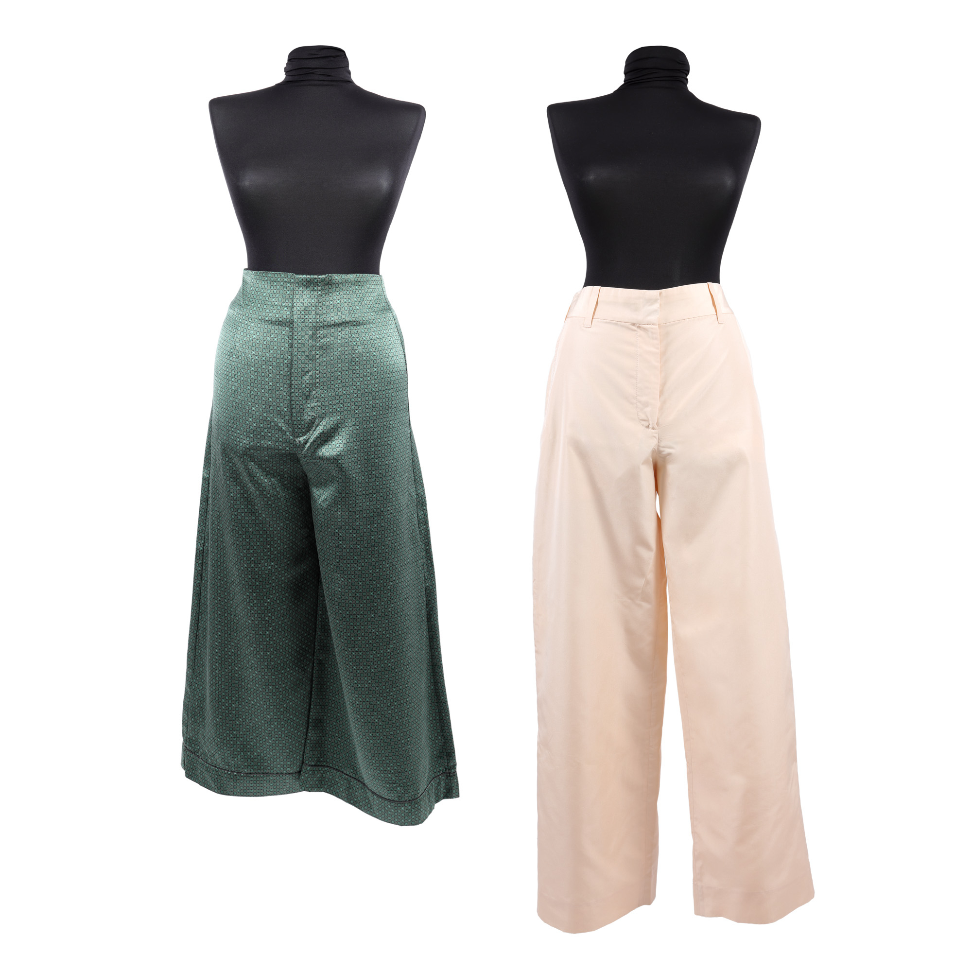 Lot consisting of two pairs of Marc Jacobs silk trousers, from the Spring 2005 collection