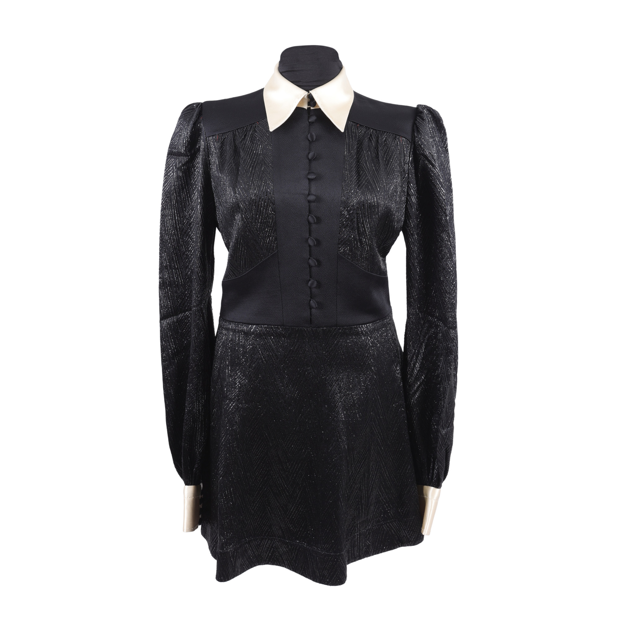 Rochie Marc Jacobs, din mătase brodată cu fir metalic, din colecția Primăvară 2017