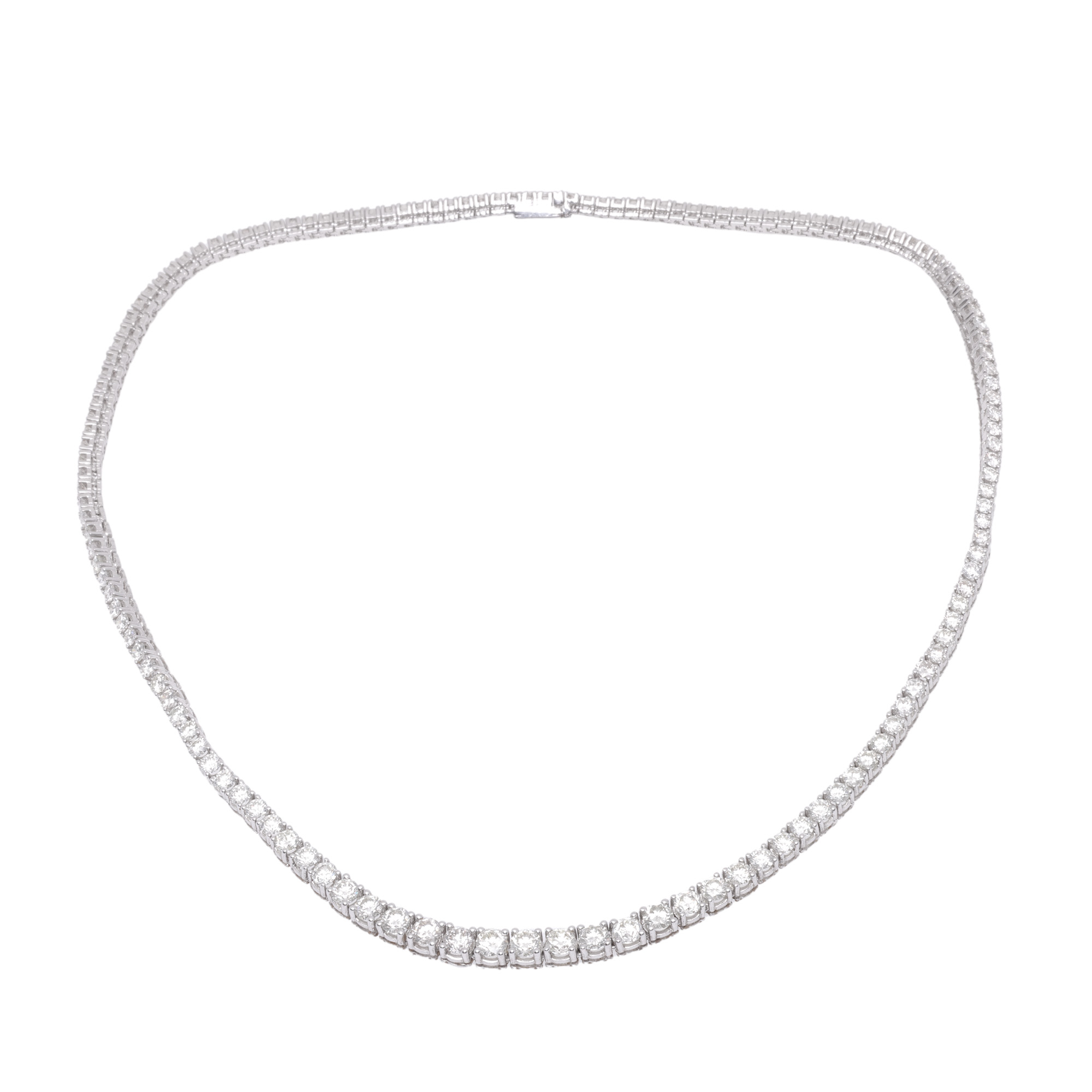 White gold tennis necklace, decorated with diamonds