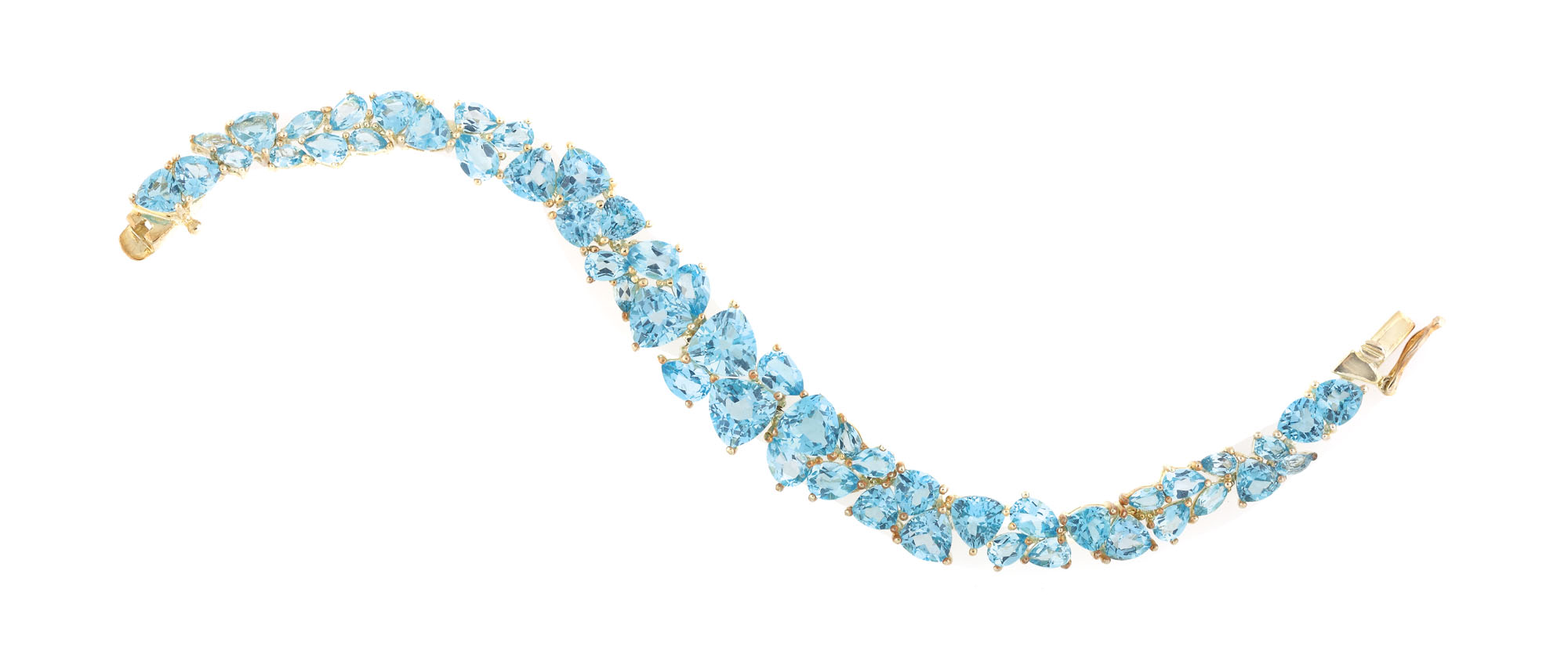 Brăţară din argint aurit, decorată cu topaze Swiss Blue 