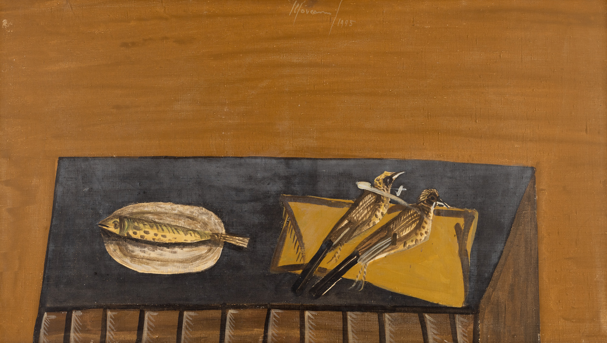 Table, Pheasants and Fish