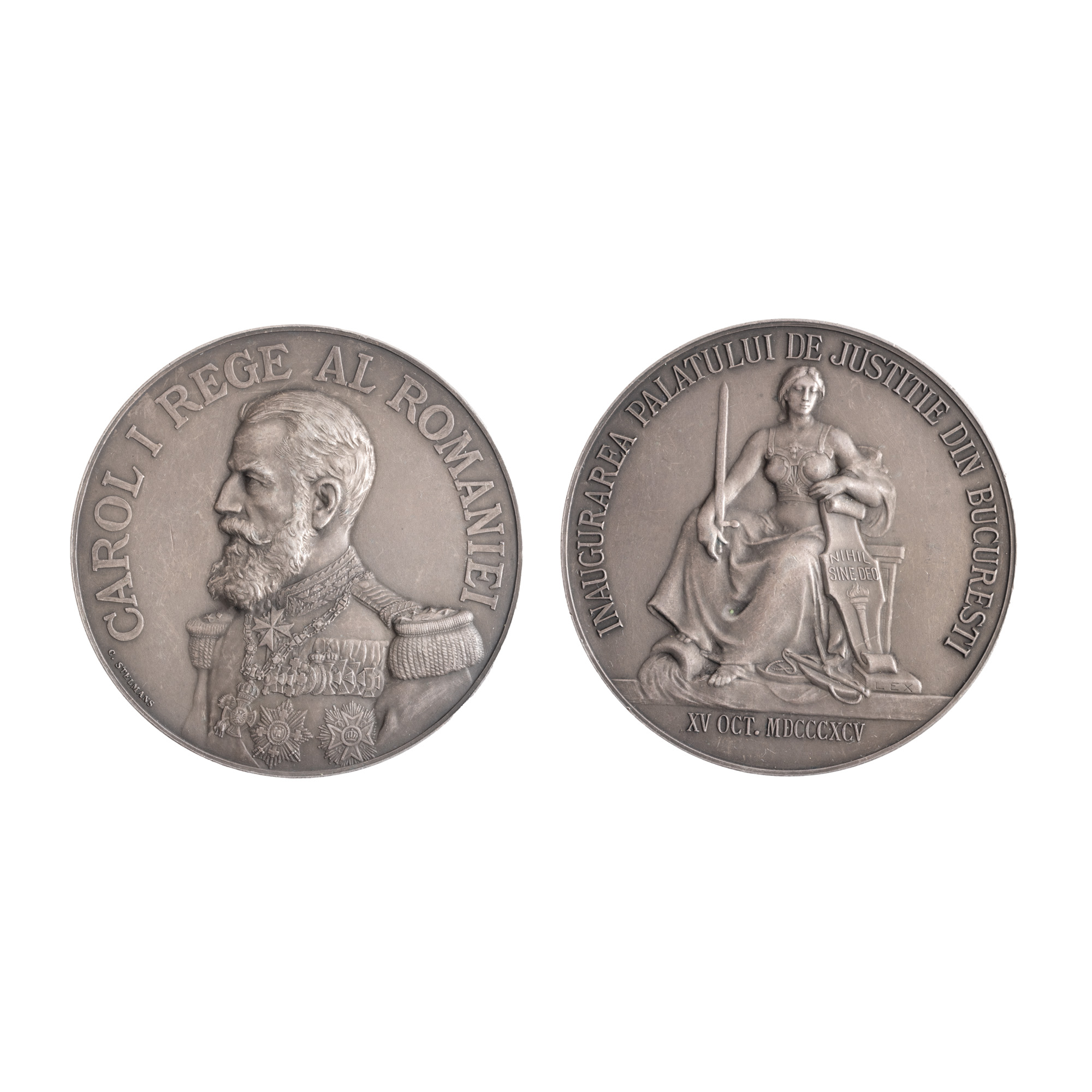 Inauguration Medal of the Palace of Justice, engraver C. Stelmans, 1895, silver