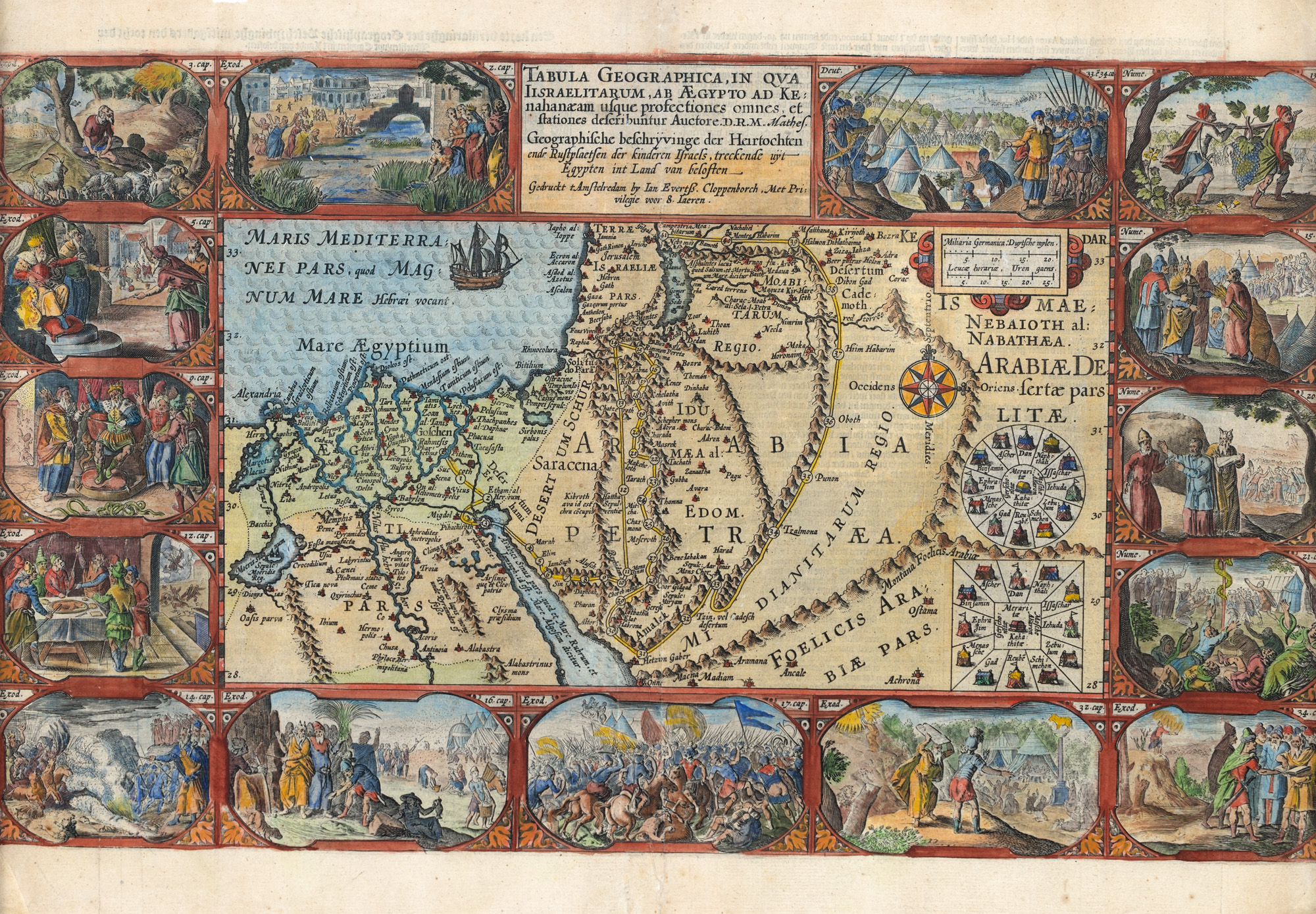 Hartă ”Țara Sfântă”, de Petrus Plancius, Amsterdam, 1590
