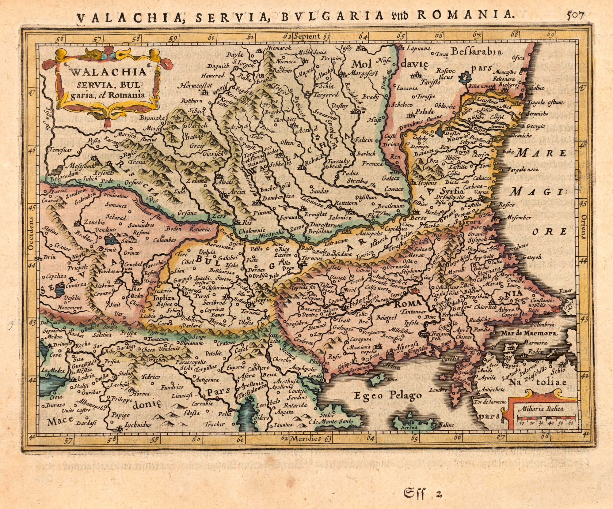 "Map 'Wallachia, Serbia, Bulgaria and Rumelia', by Gerardus Mercator, Duisburg, 1628"