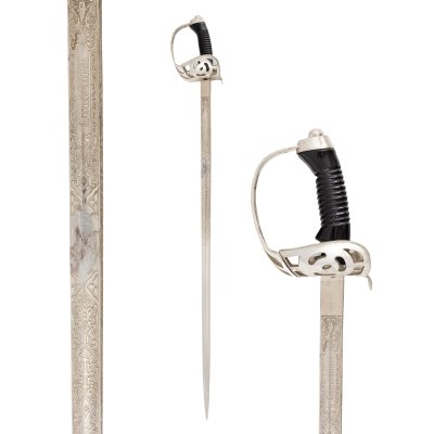Officer's Sword, with King Carol II's cipher hammered, first half of the 20th century