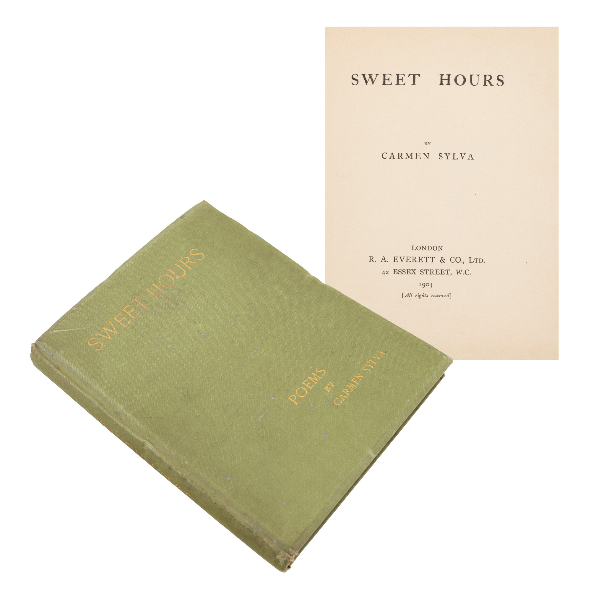 Poezii ”Sweet Hours. Poems”, de Carmen Sylva, Londra, 1904, exemplar netăiat