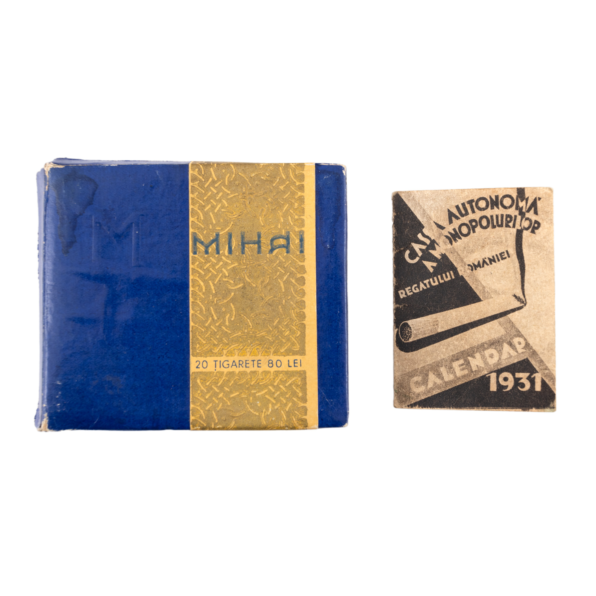 Lot consisting of "Mihai I" cigarette pack and an advertising leaflet with them