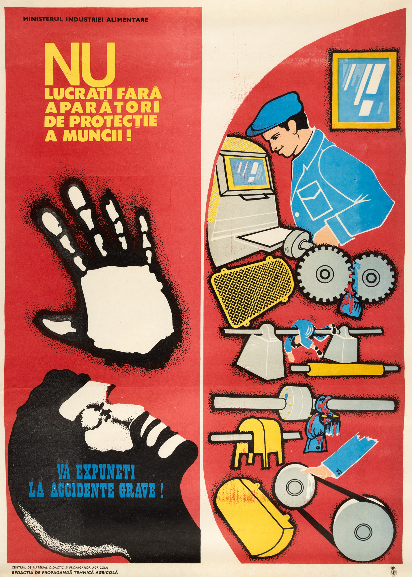 Afiș Protecția muncii, Ministerul Industriei Alimentare, cca. 1980