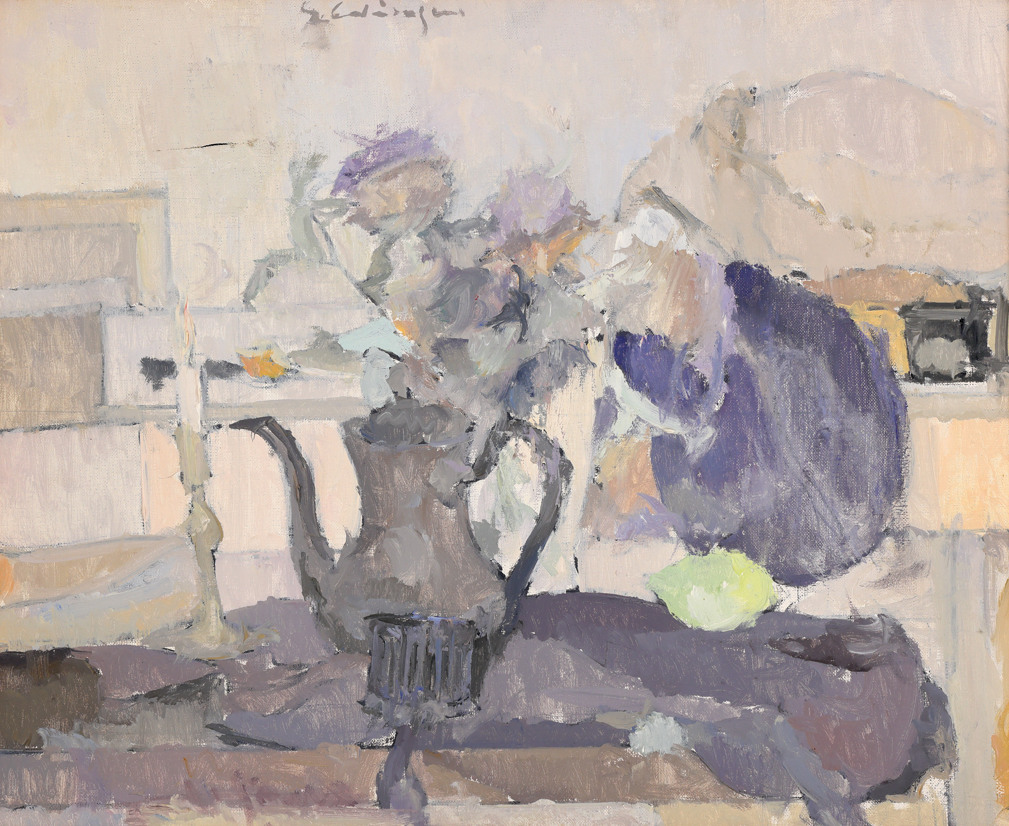 Still Life with Teapot and Flowers