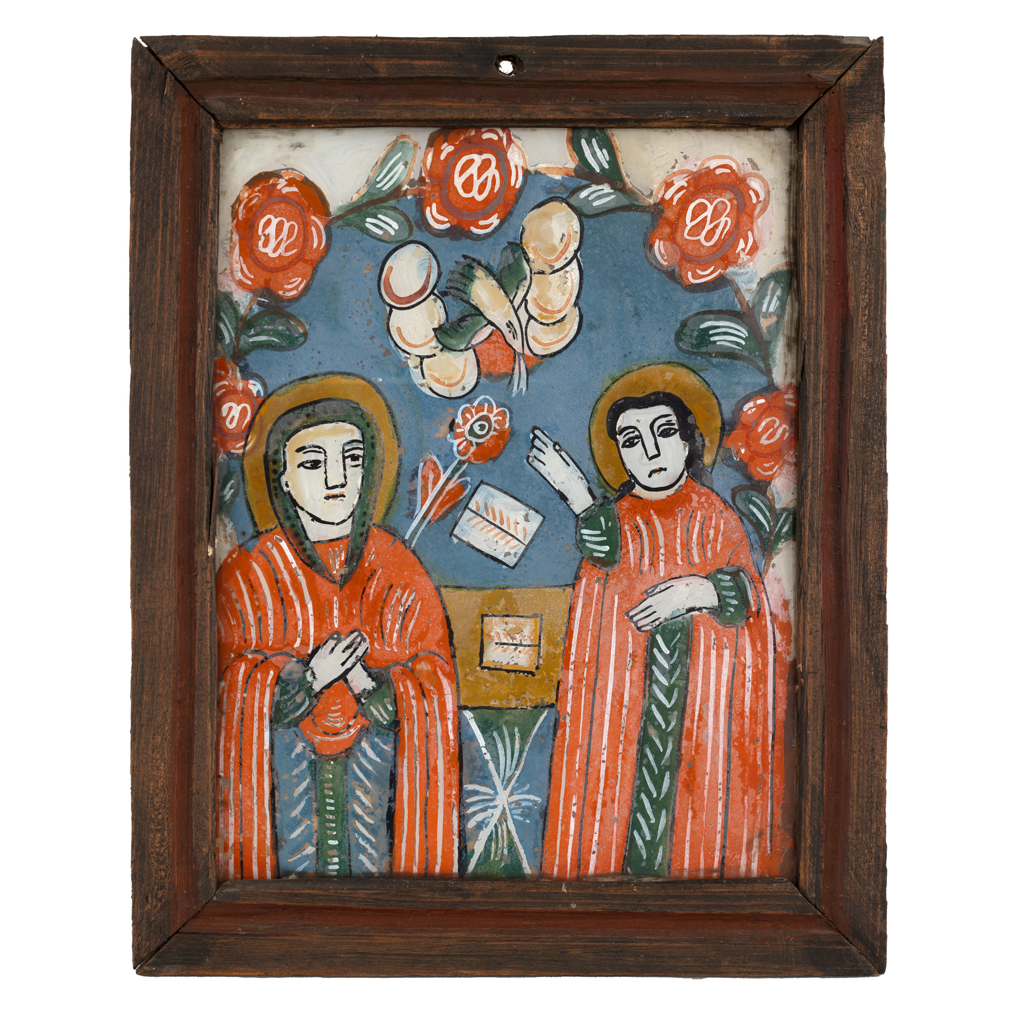 Icoană pe glajă, ”Buna Vestire”, atelier din Nicula, sfârșitul sec. XIX
